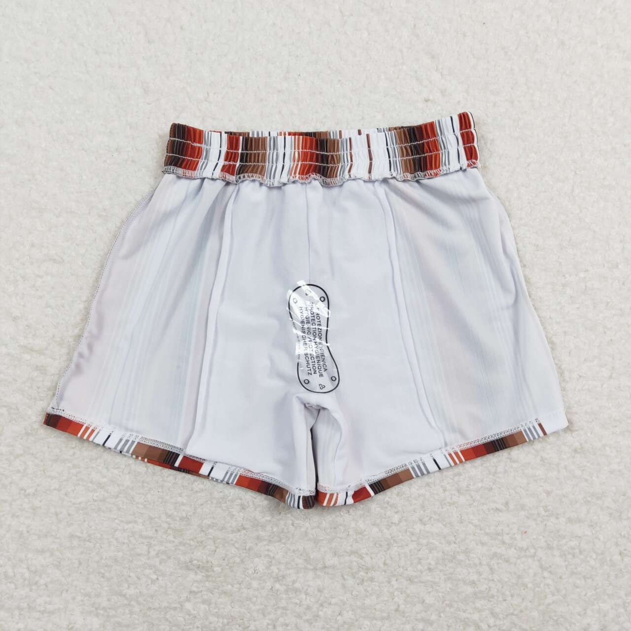 S0237 Brown Stripes Print Boys Swim Trunks