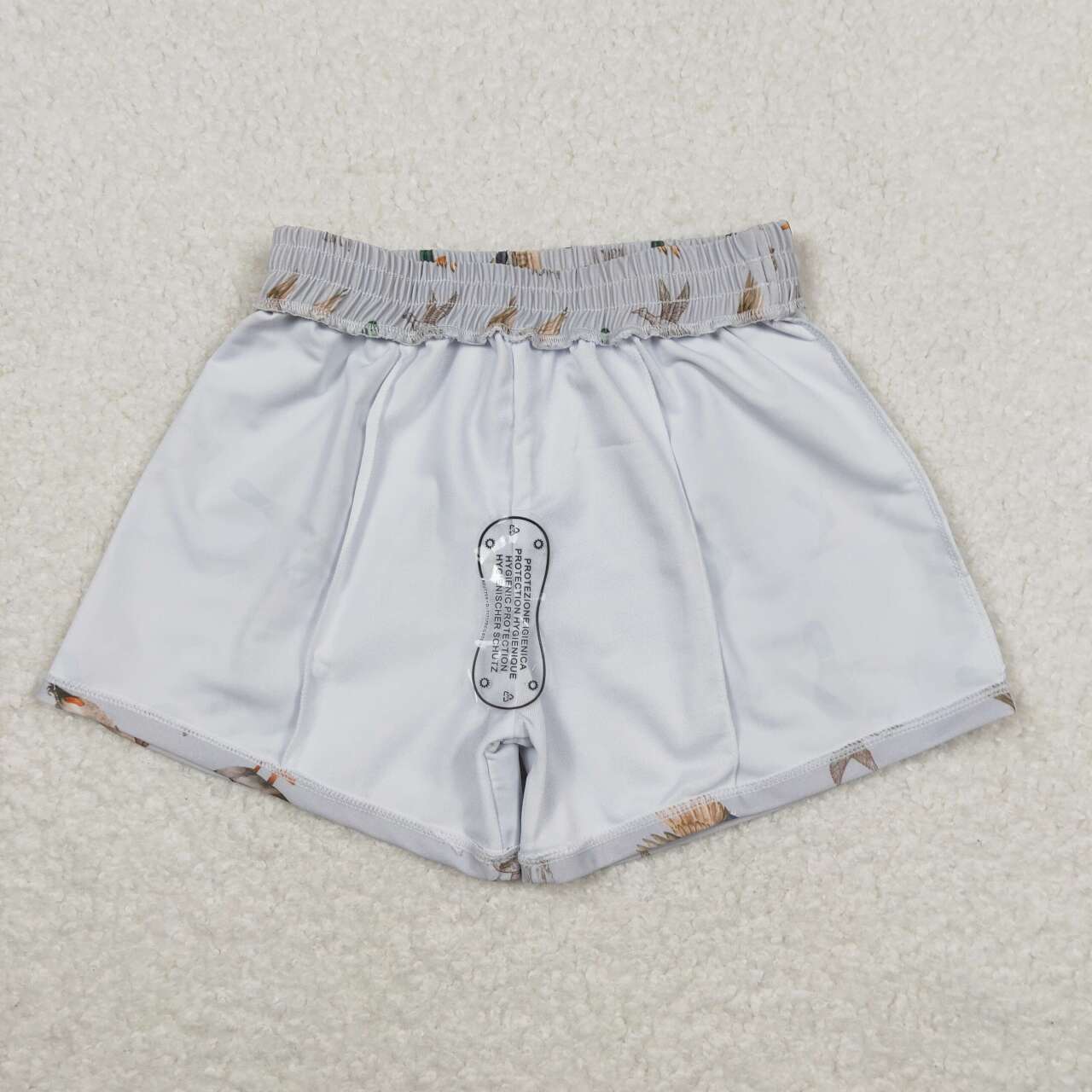 S0268 Boys Duck Grey Print Swim Trunks