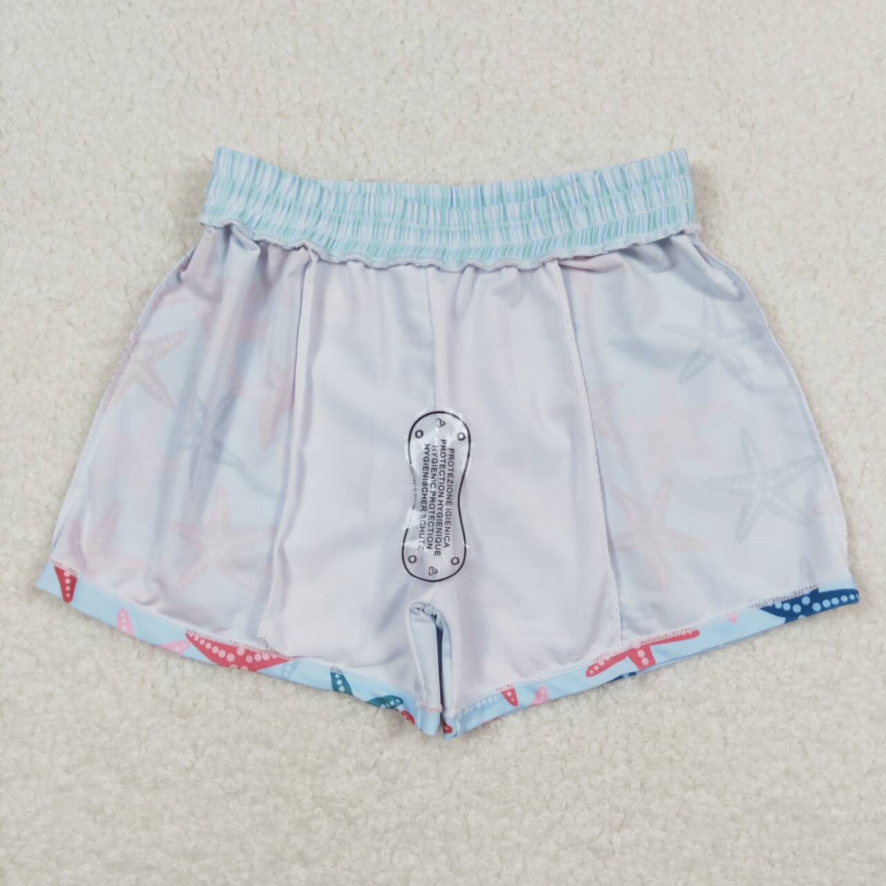 S0241 Starfish Print Boys Swim Trunks