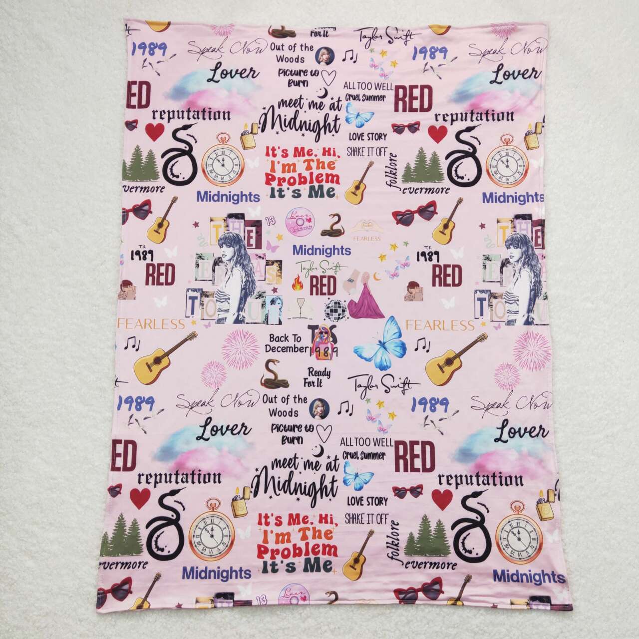 BL0124 Pink Singer Swiftie Print Girls Blanket