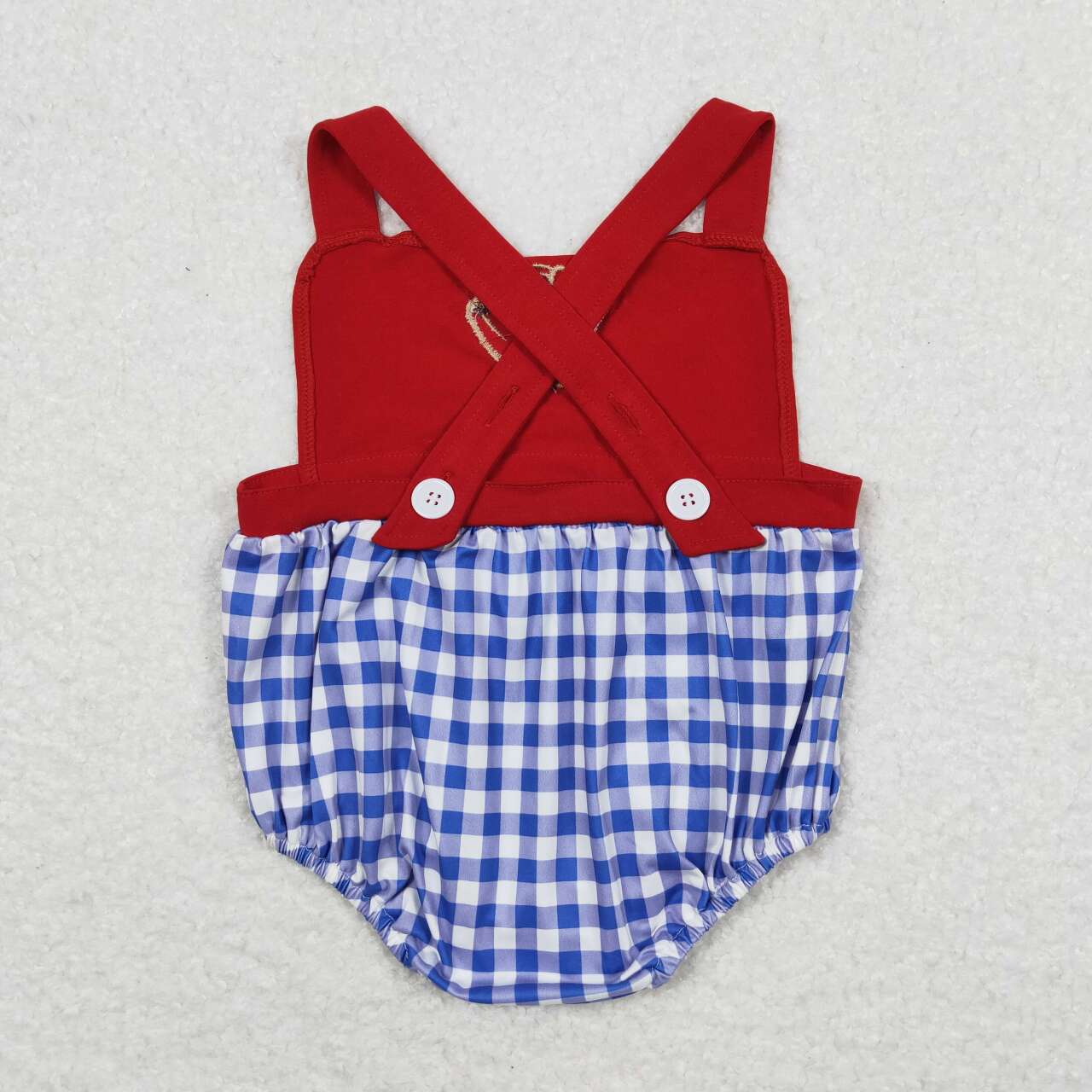 SR0616 Baseball Embroidery Baby Boys Summer Romper