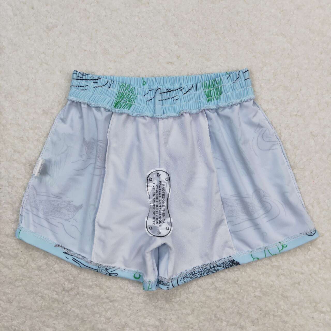 S0361 Duck Print Boys Swim Trunks
