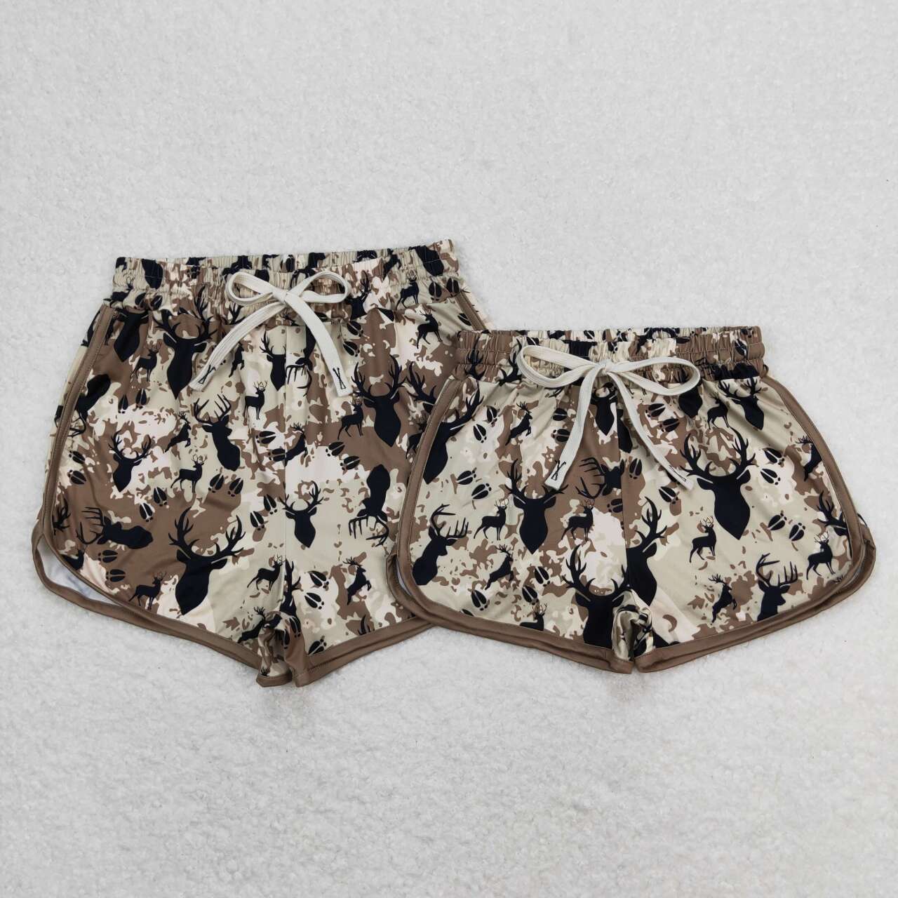 Deer Camo Print Family Matching Summer Shorts