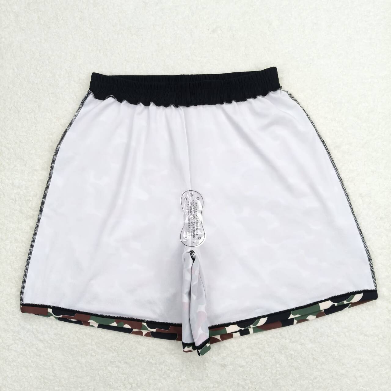 S0401 Adult Dark Green Navy Camo Print Man Swim Trunks