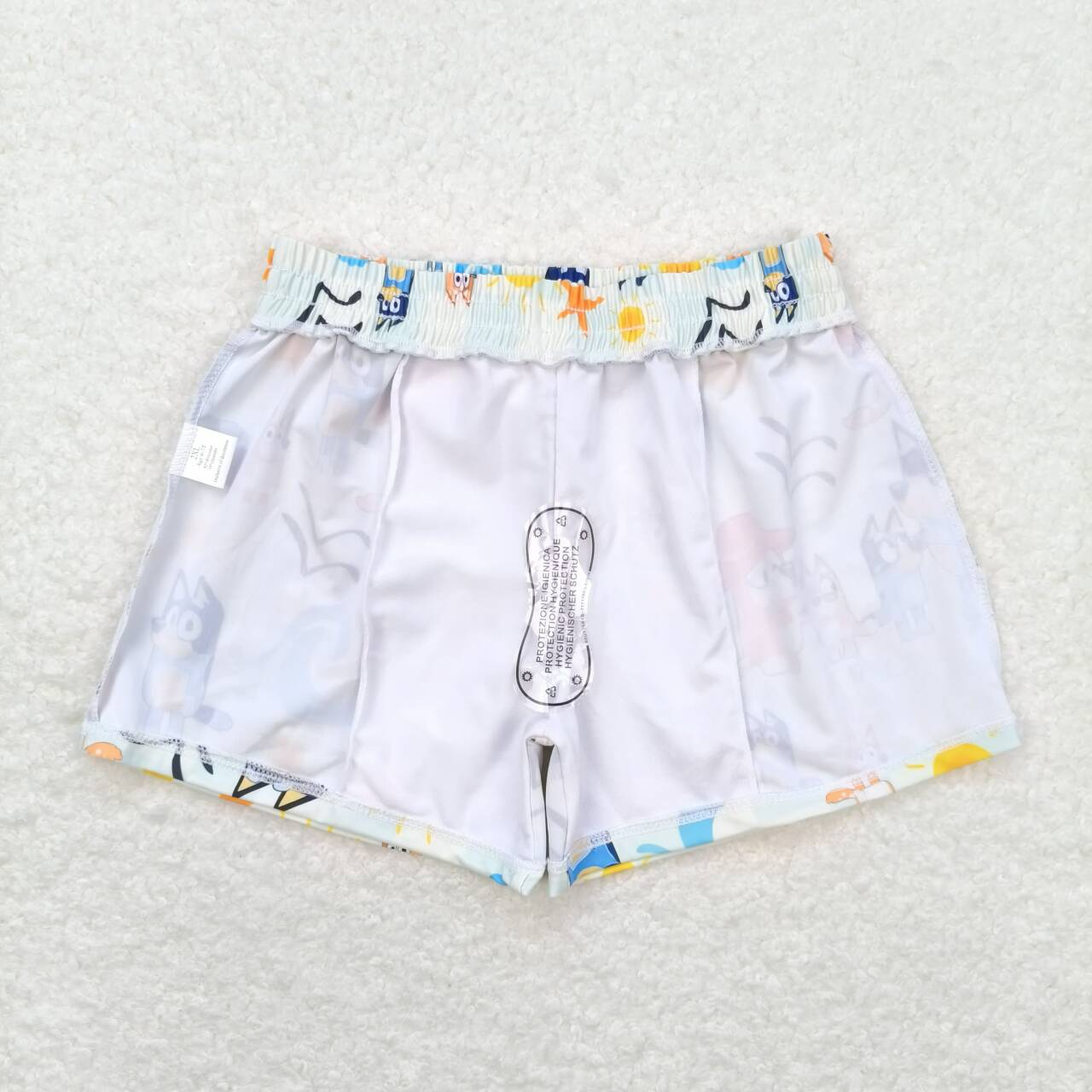 S0362  Cartoon Dog Sandbeach Print Boys Swim Trunks