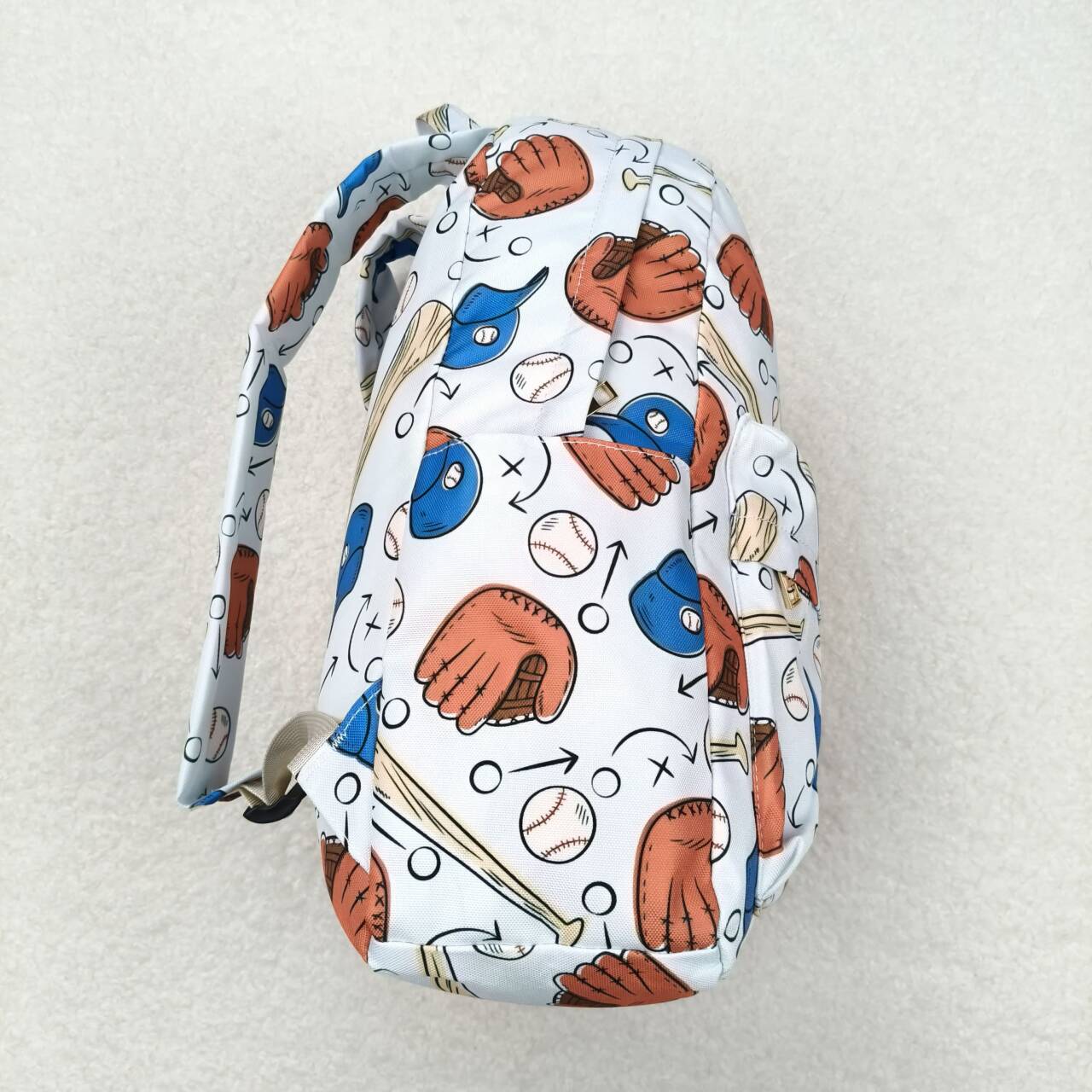 BA0075 Kids bag baseball print backpack