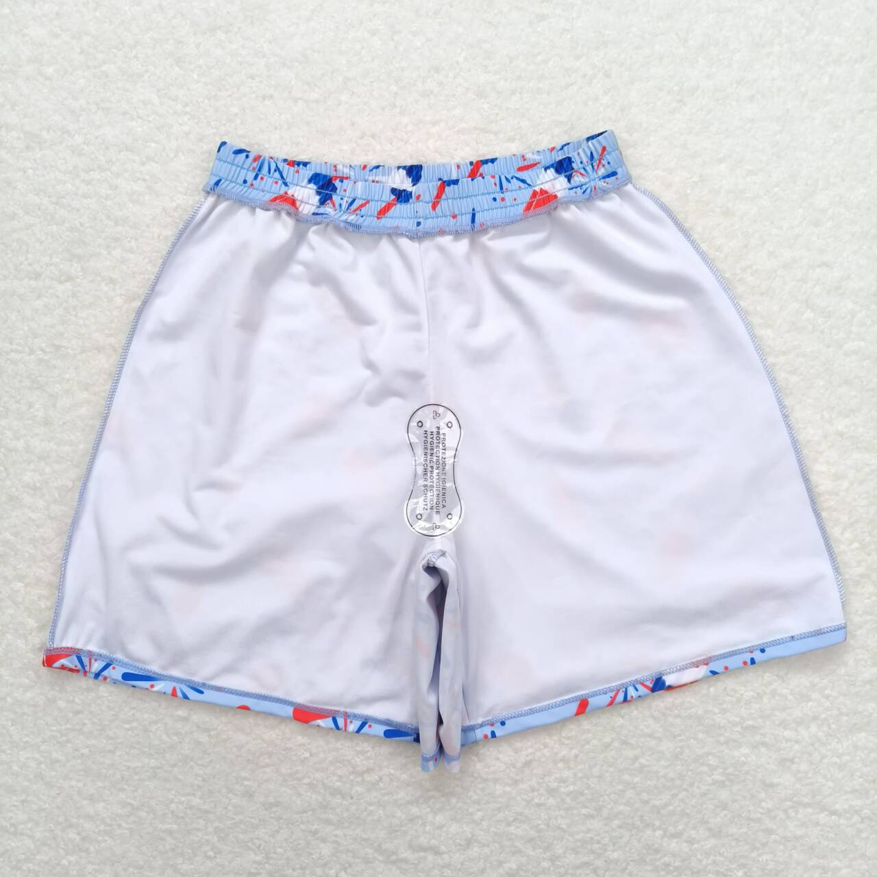 S0335 Adult Fireworks Popsicle Blue Print Man 4th of July Swim Trunks