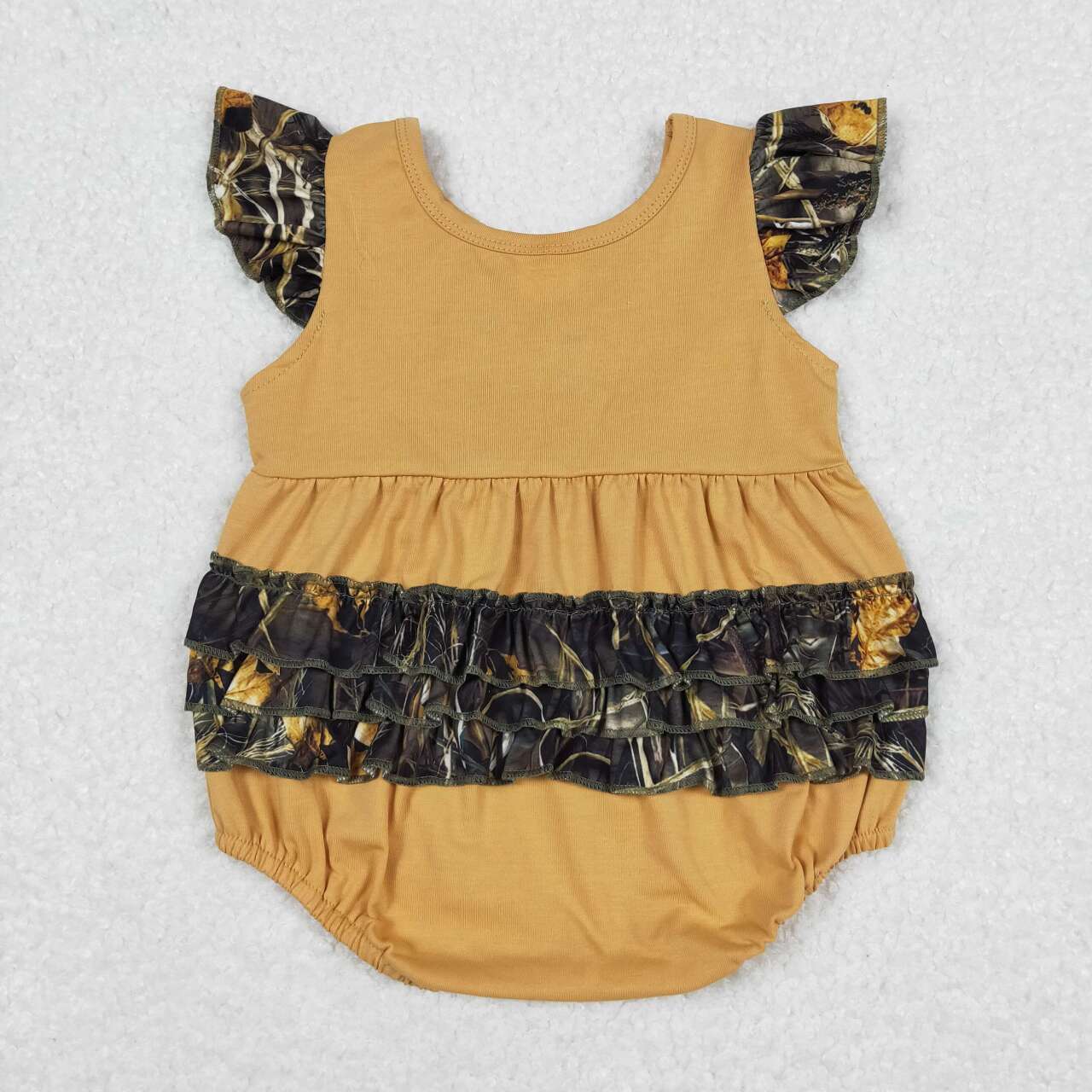 SR1219 Dog Deer Embroidery Baby Girls Summer Hunting Romper