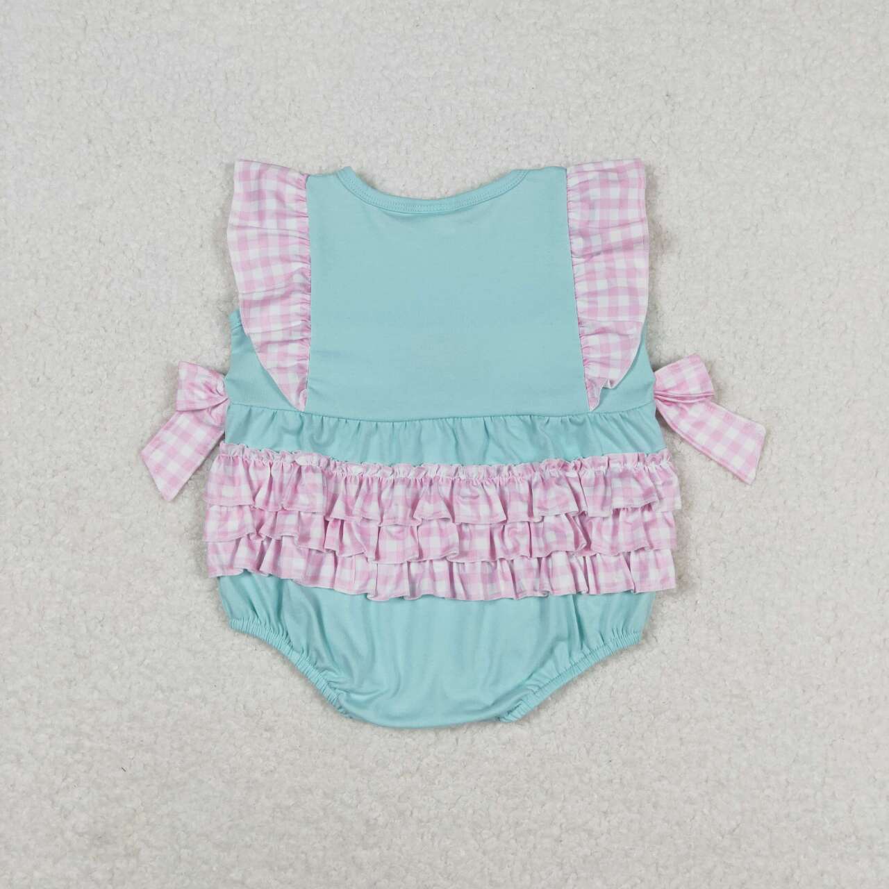 SR1260 Popsicle Embroidery Blue Print Baby Girls Summer Romper