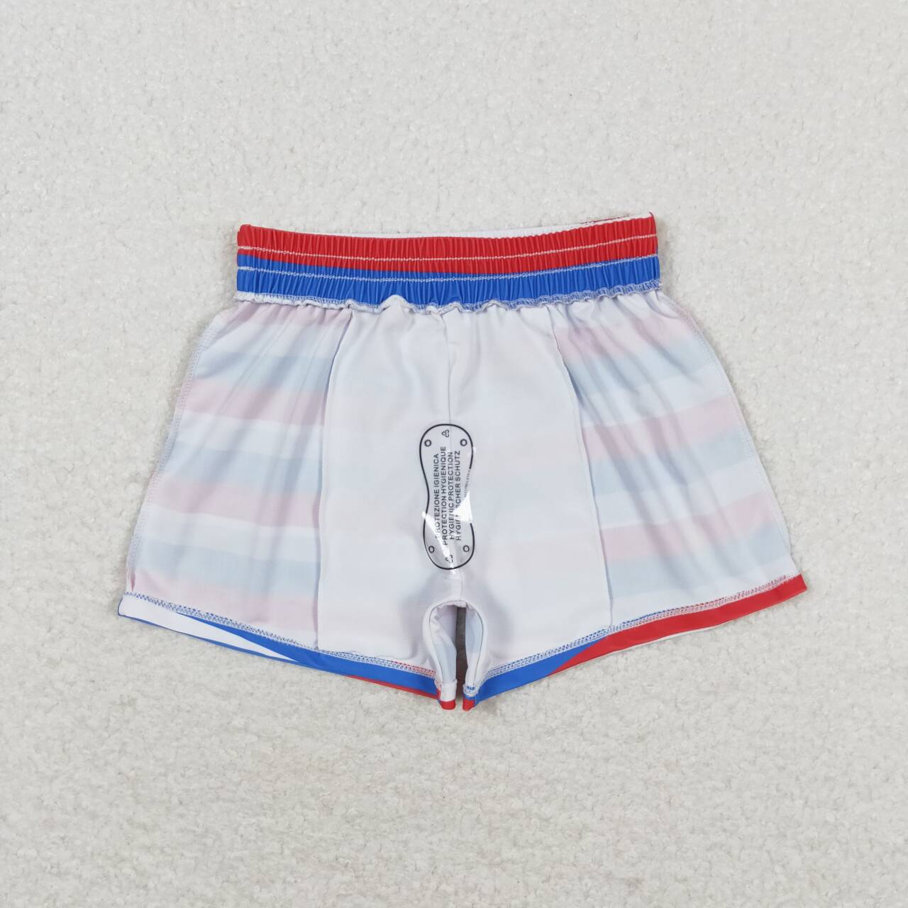 S0233 Stripes Print Boys Swim Trunks