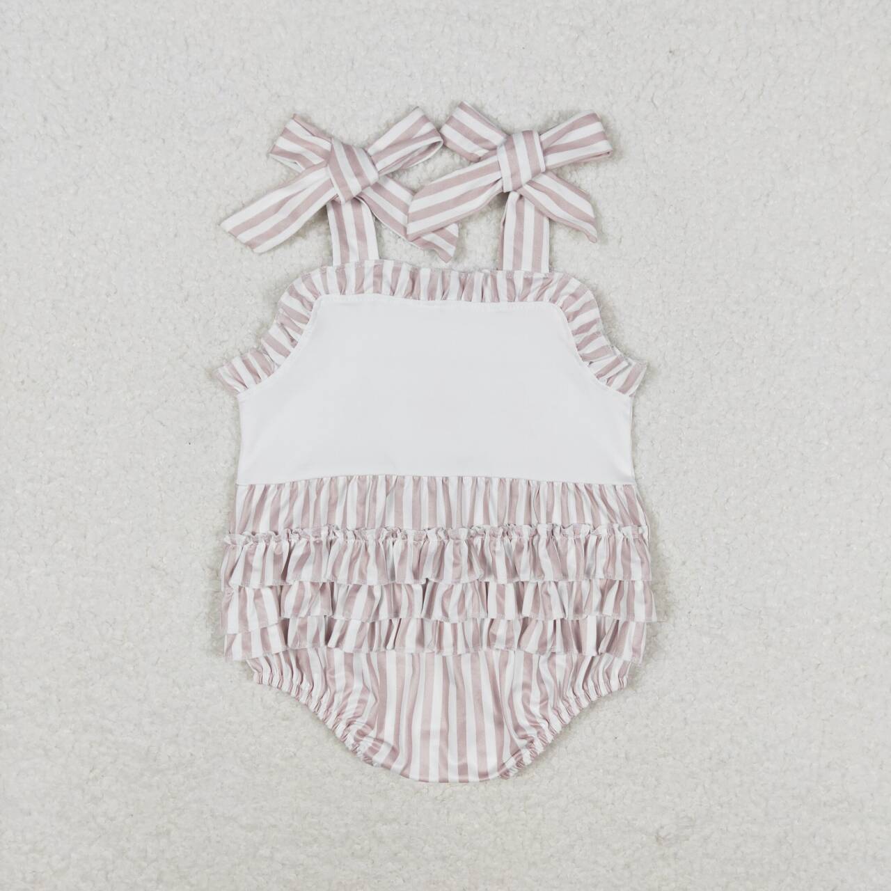 SR1488 Starfish Print Baby Girls Summer Strap Bubble Romper