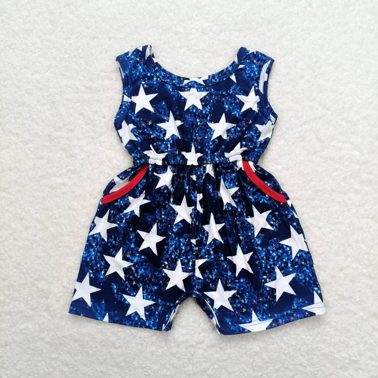 (Promotion)Sleeveless stars print 4th of July jumpsuits SR0028