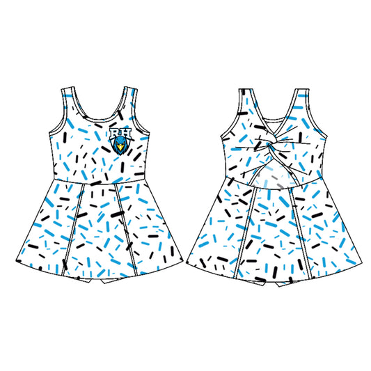 (Custom Design Preorder MOQ 5) Team's RockHill Sprinkles Print Backless Top Shorts Skirts Girls Summer Yoga Dress