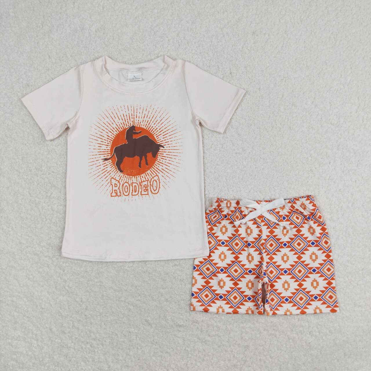 BSSO0829 Rodeo Top Aztec Shorts Boys Western Summer Clothes Set