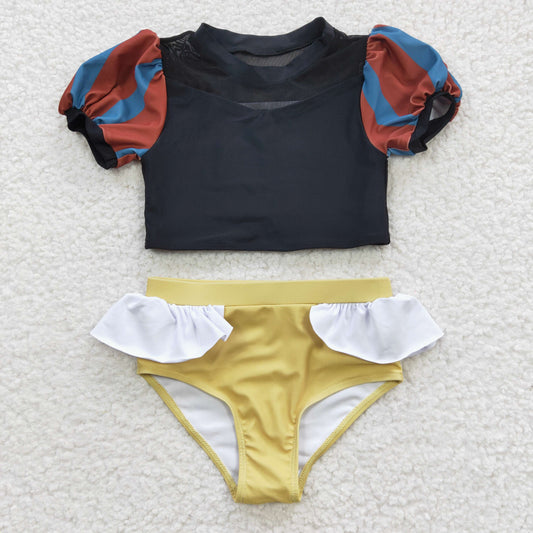 S0131 Girls cartoon princess design 2 pieces swimsuits