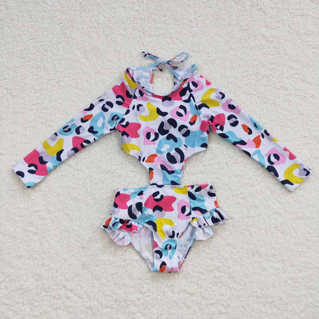 S0153 Girls colorful leopard print 1 piece swimsuits