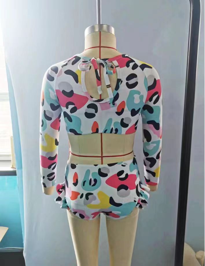 S0153 Girls colorful leopard print 1 piece swimsuits
