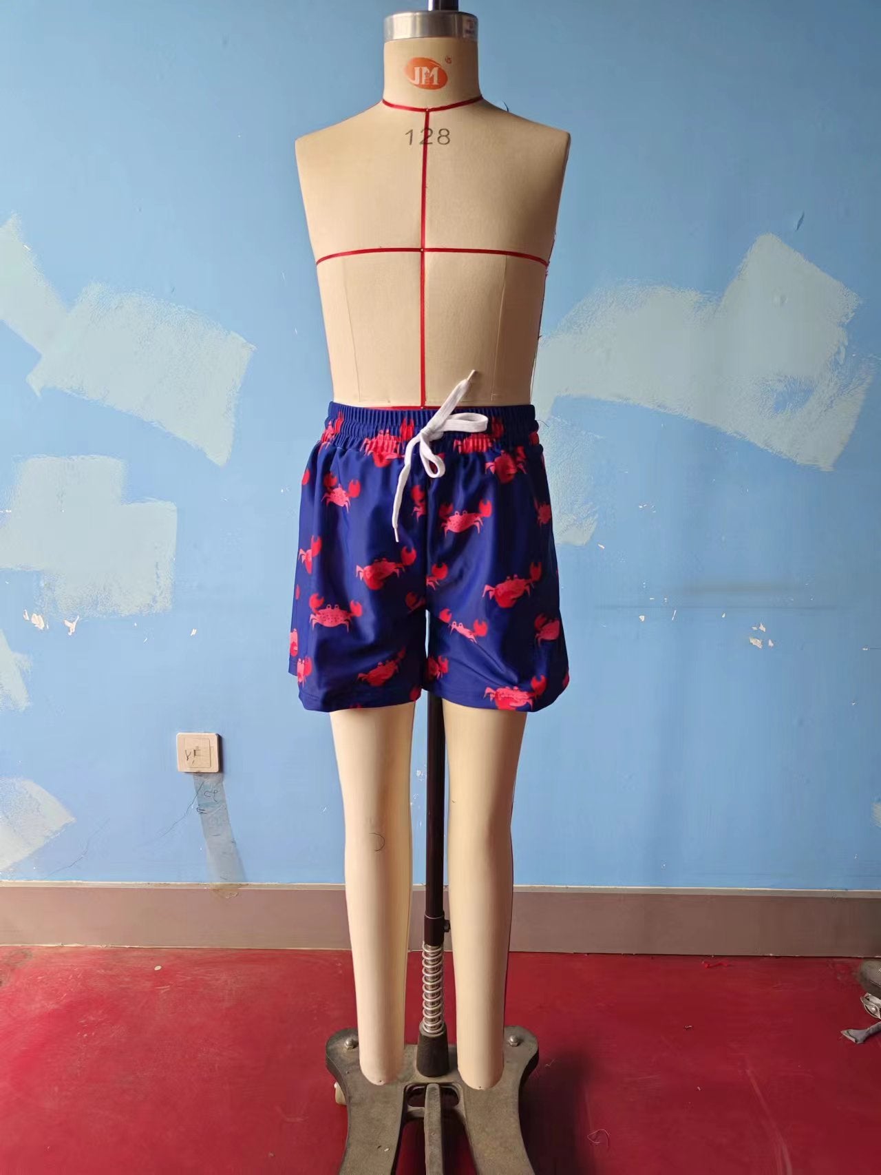 S0170 Boys Purple Crab Print Swim Trunks