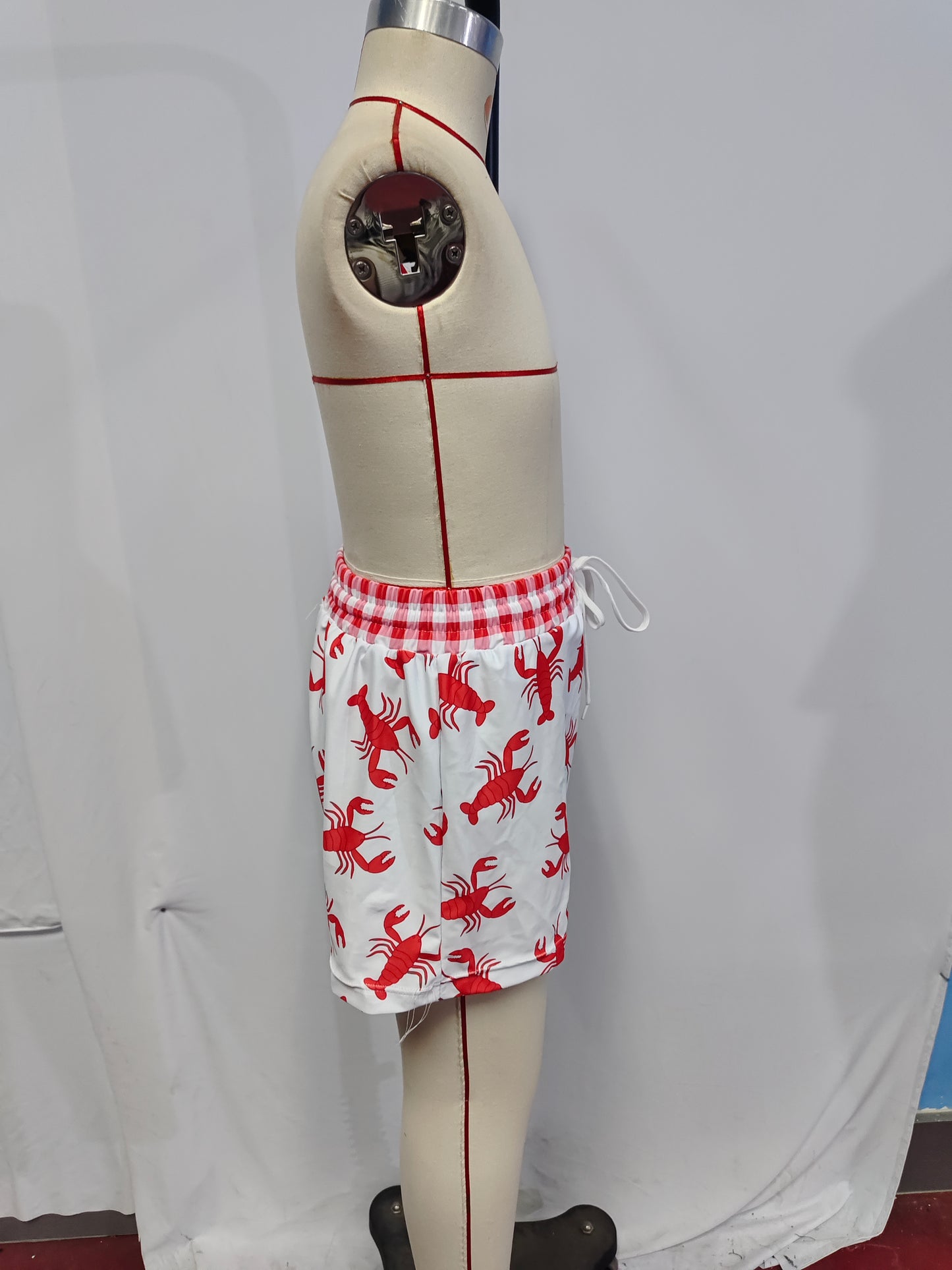 S0202 Boys Crayfish Print Swim Trunks
