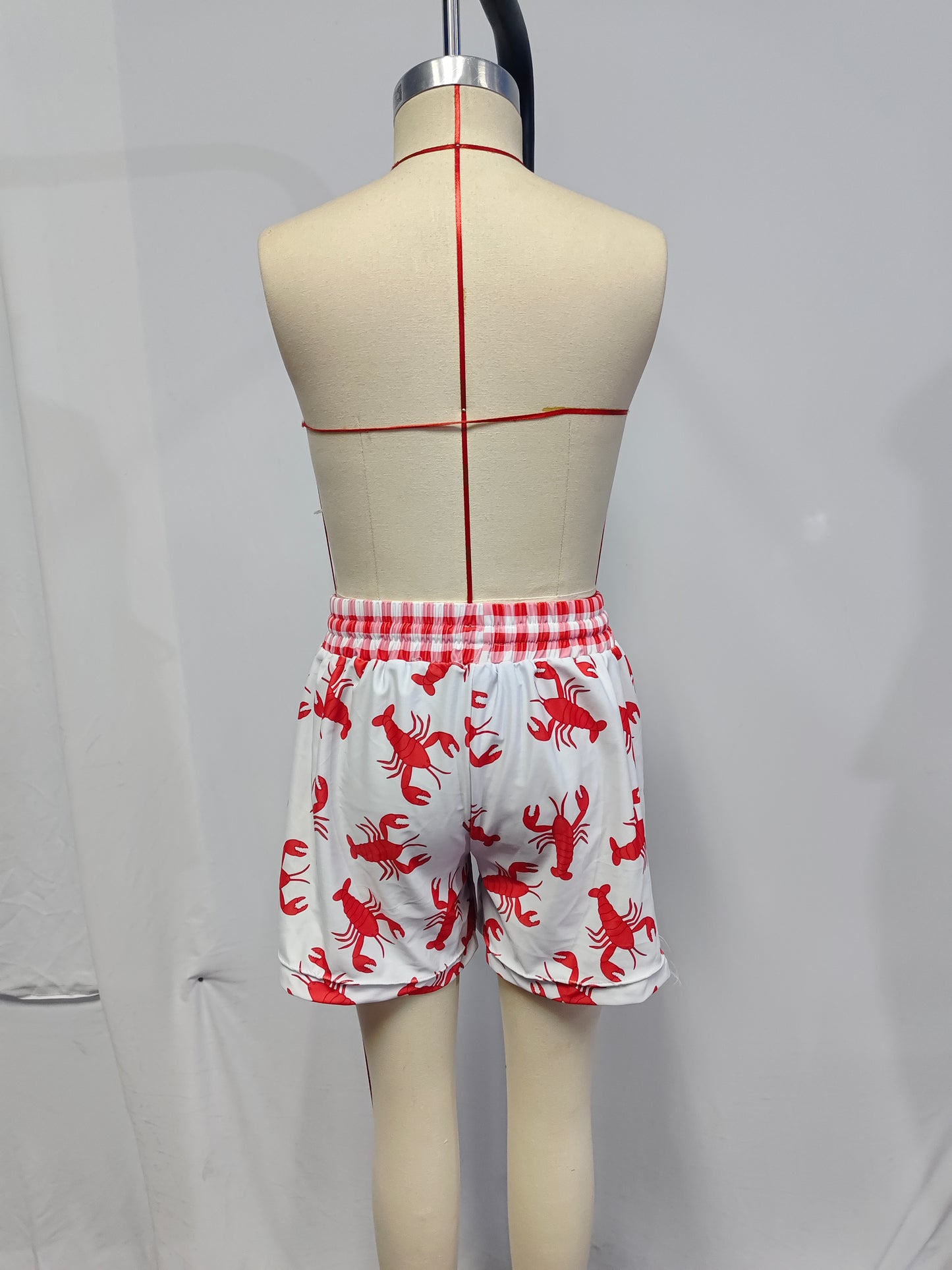 S0202 Boys Crayfish Print Swim Trunks