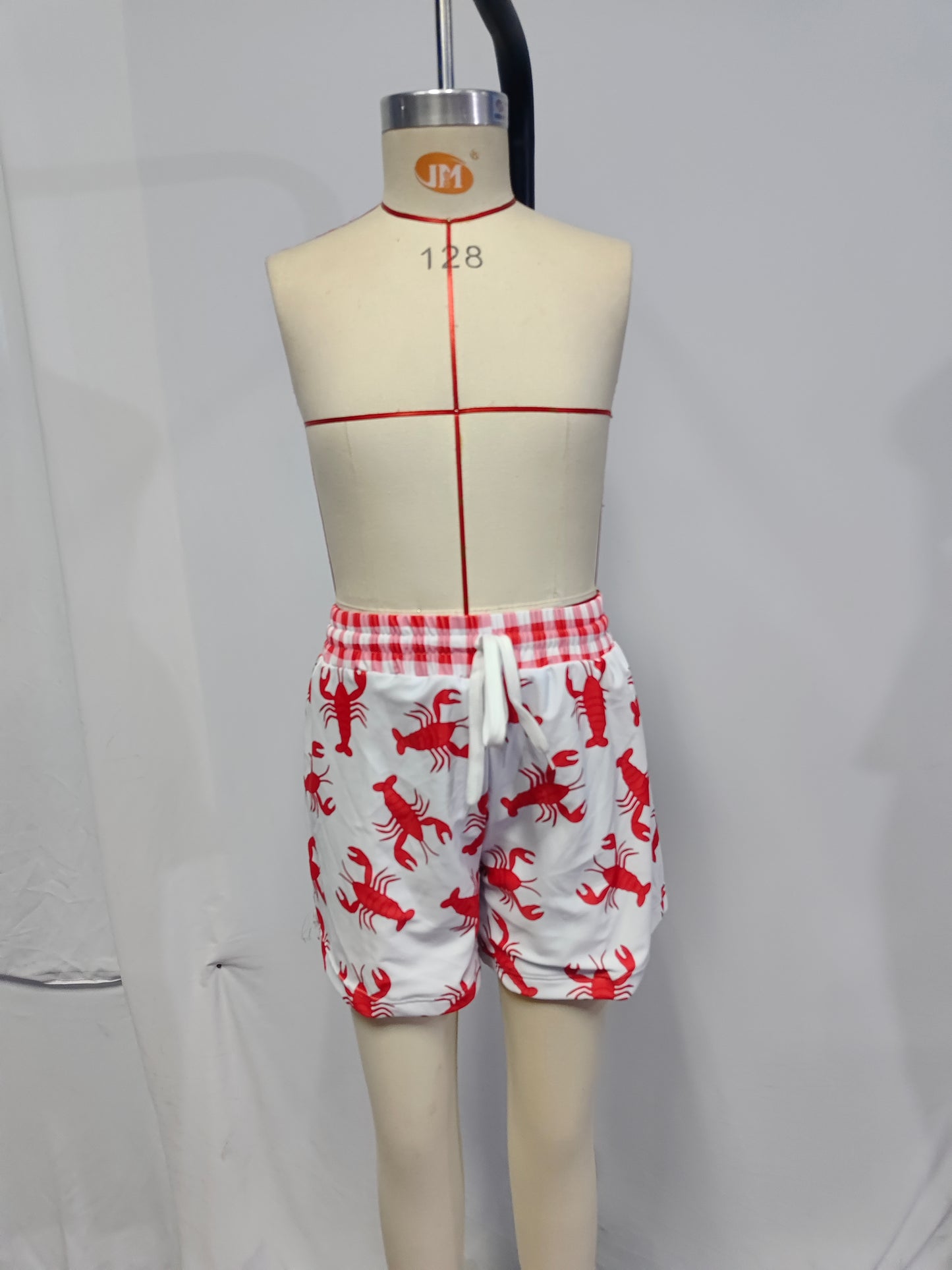S0202 Boys Crayfish Print Swim Trunks