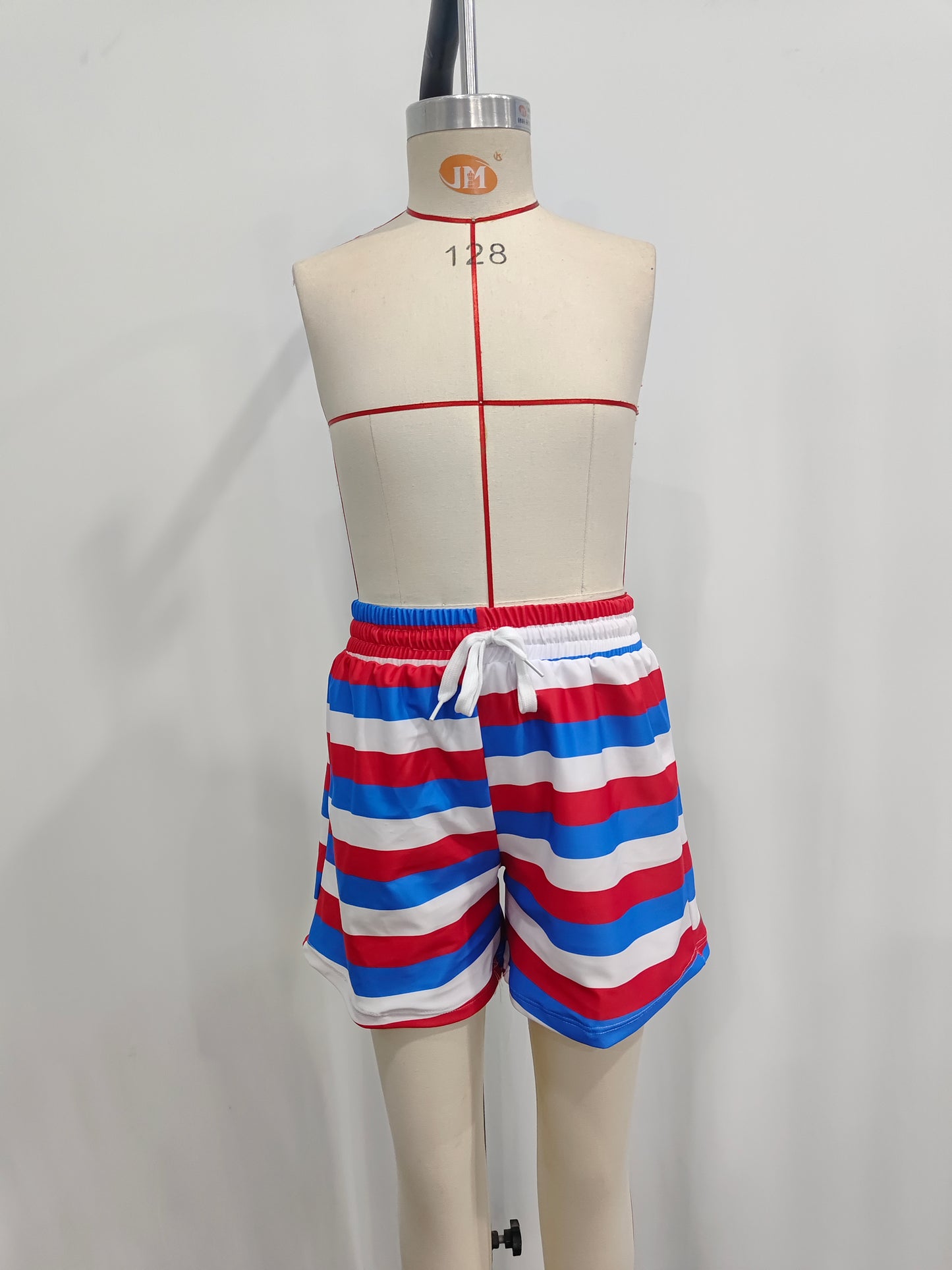 S0233 Stripes Print Boys Swim Trunks