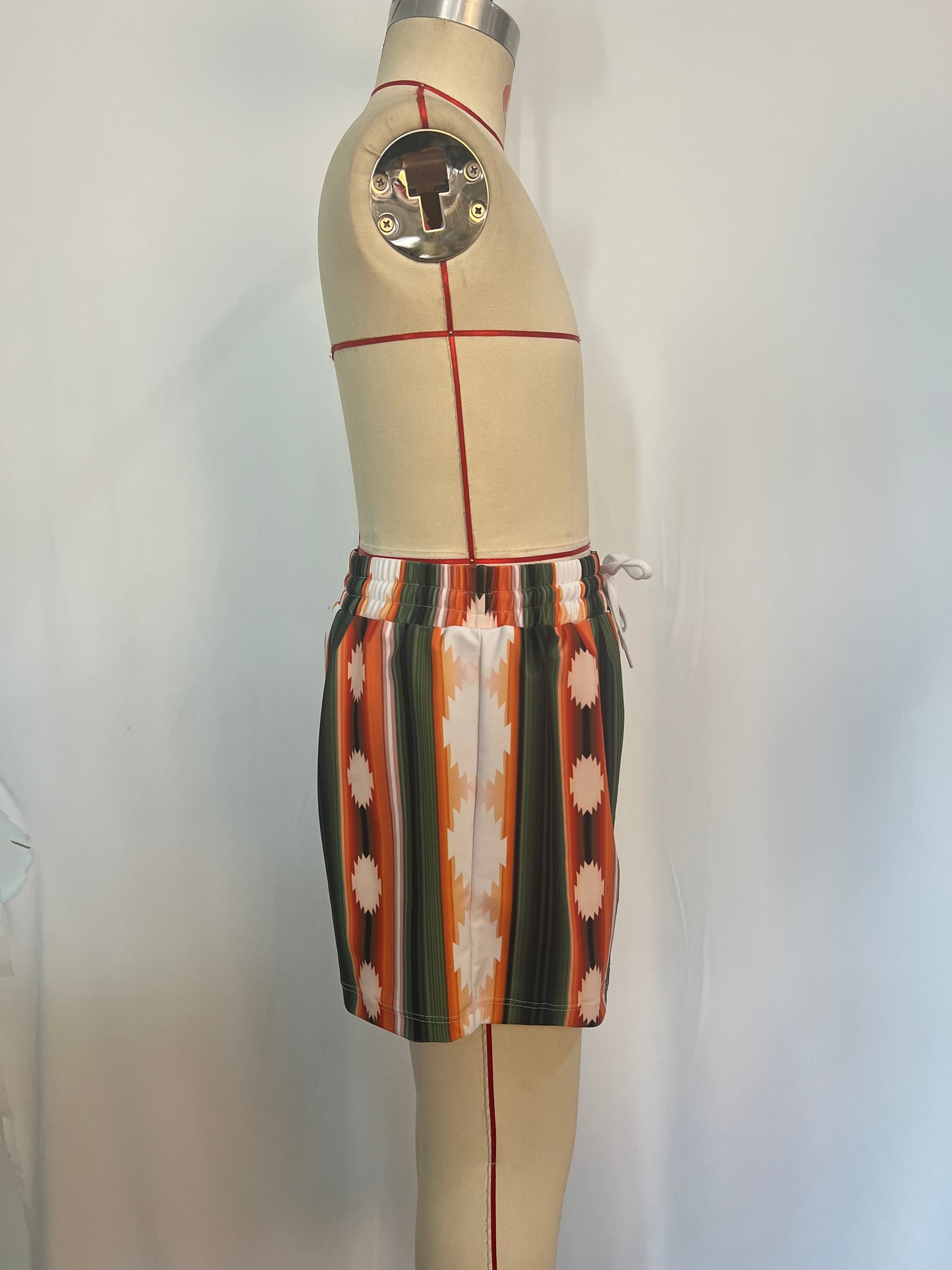 (Pre-order)S0236 Brown Aztec Print Boys Swim Trunks