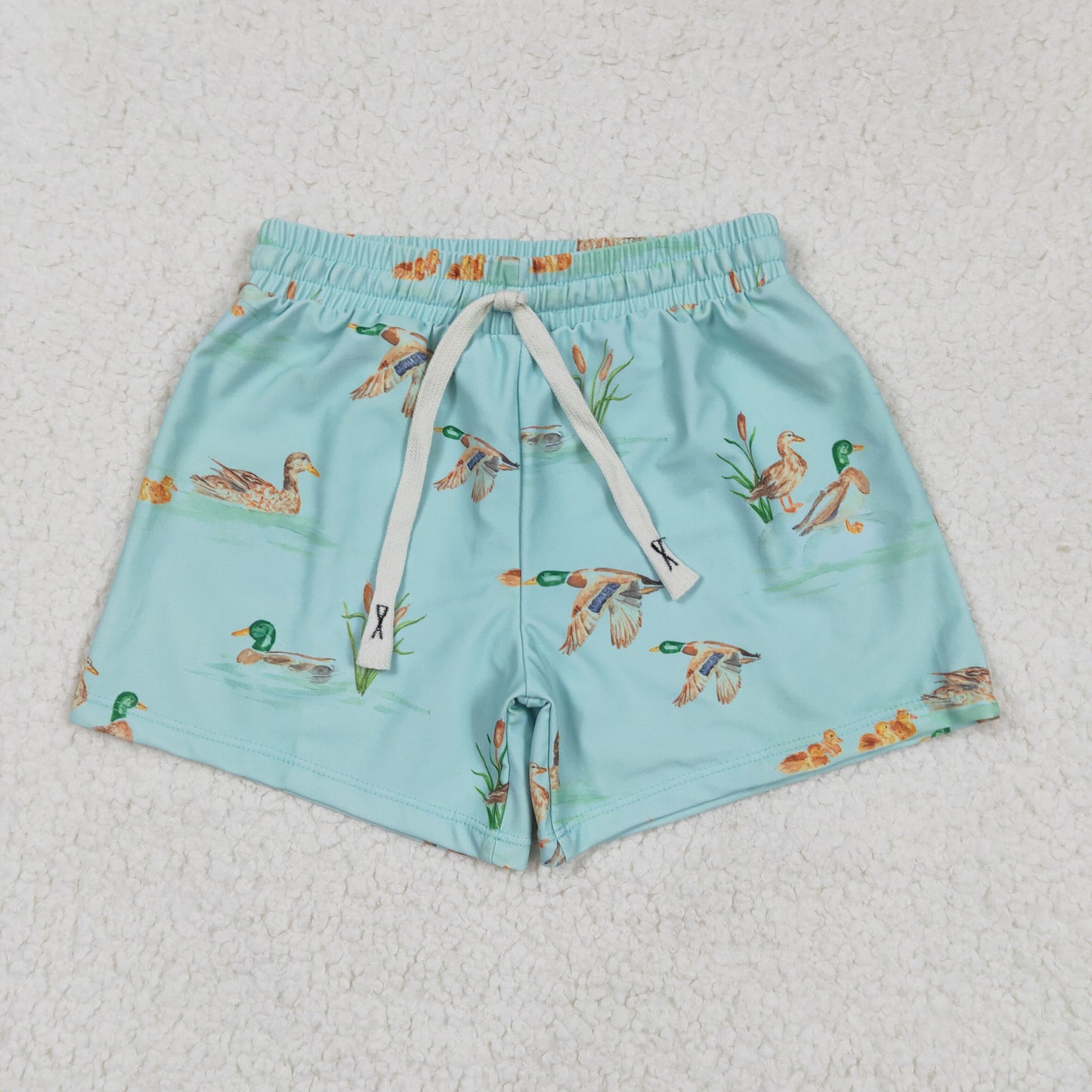 S0266 Boys Duck Print Swim Trunks