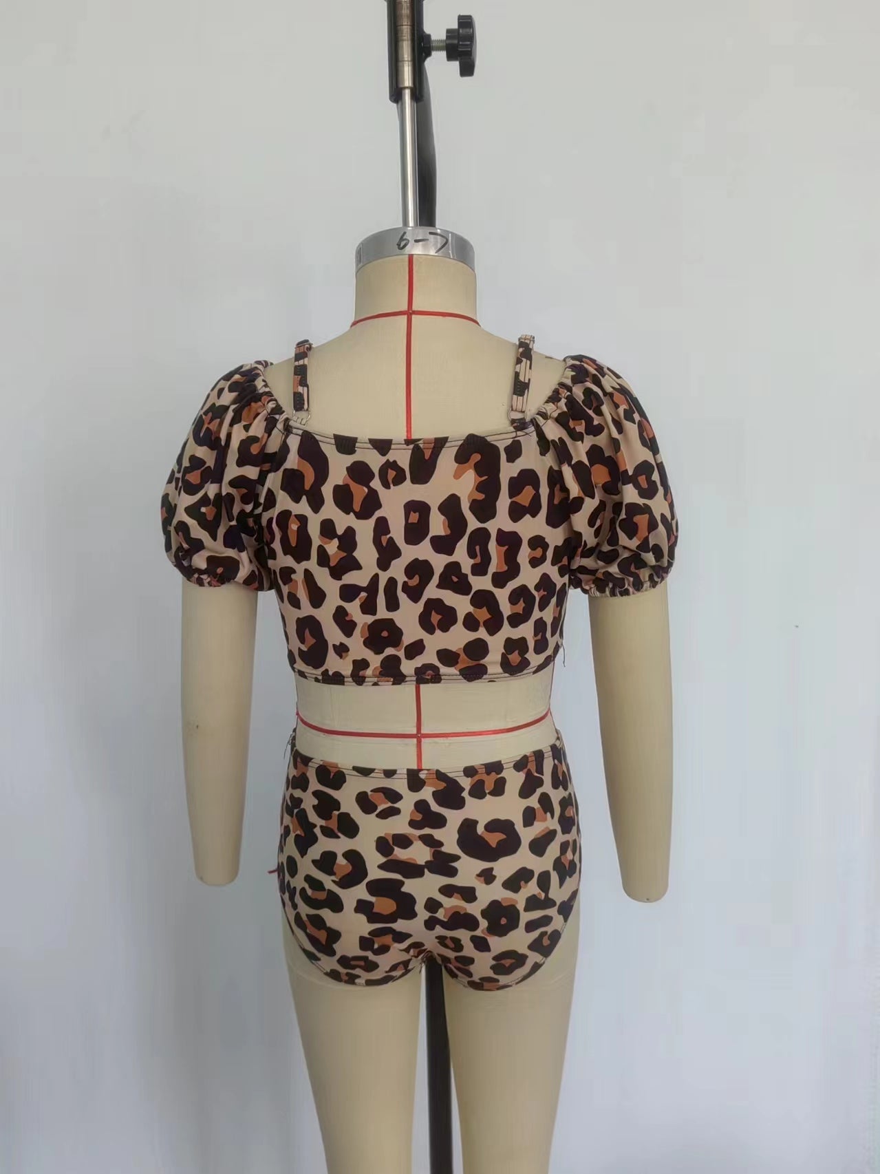 S0272 Leopard Print Girls 2 Pieces Swimsuits
