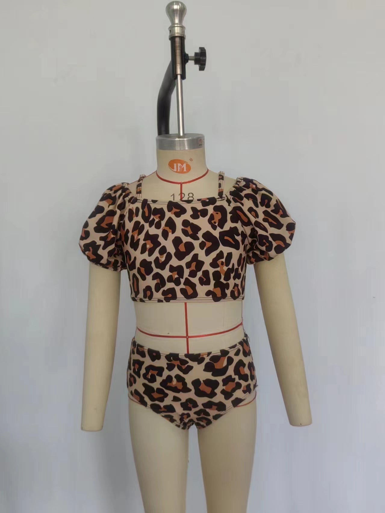 S0272 Leopard Print Girls 2 Pieces Swimsuits