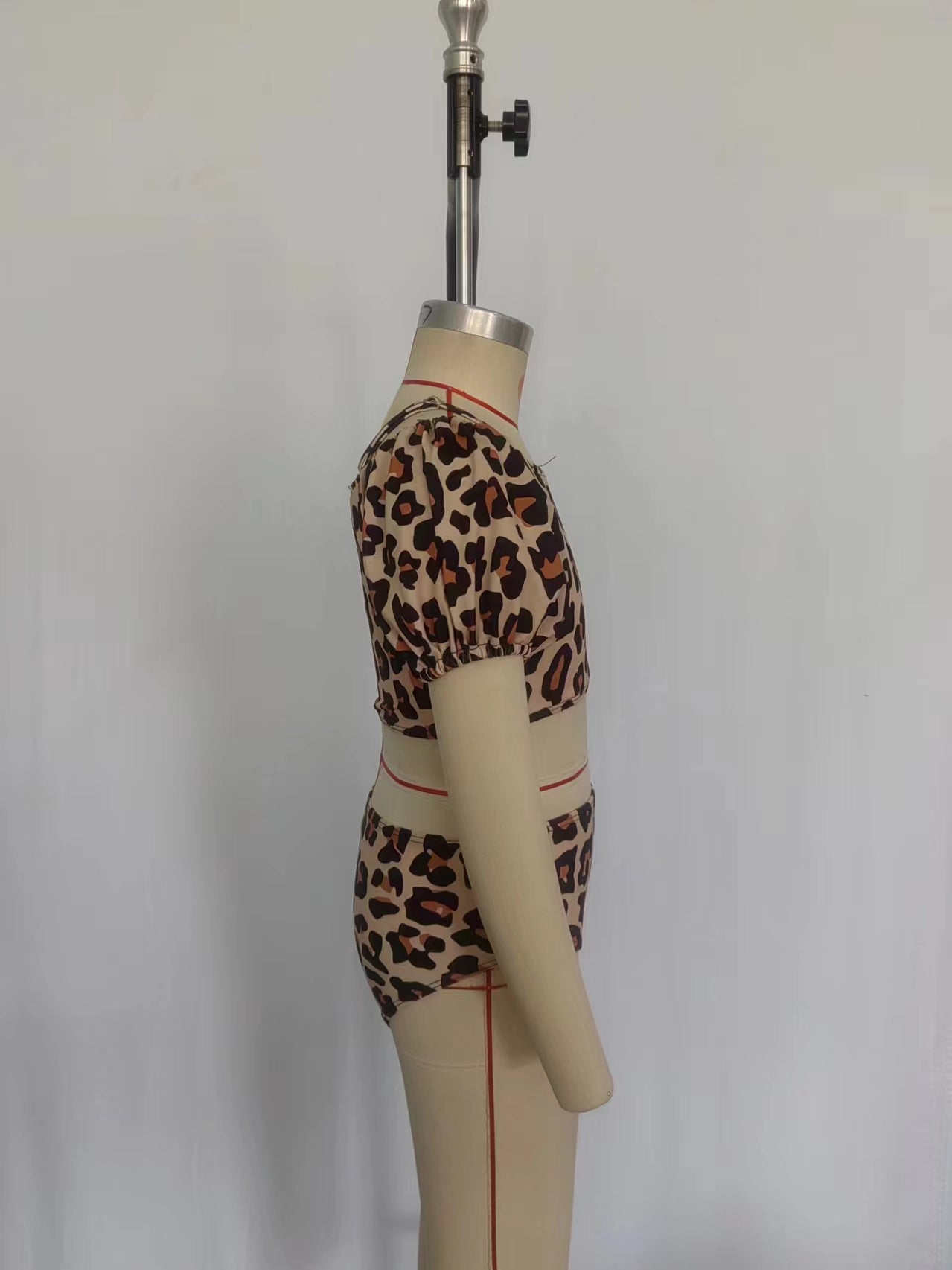 S0272 Leopard Print Girls 2 Pieces Swimsuits