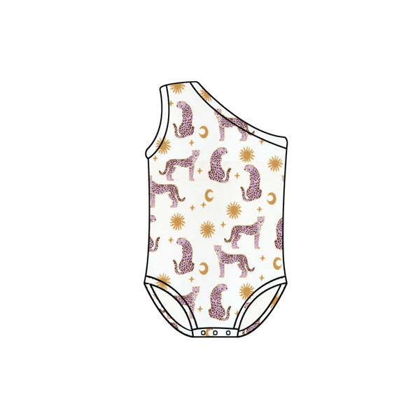 (Pre-order)S0301 Cheetah Print Girls 1 Piece Swimsuits