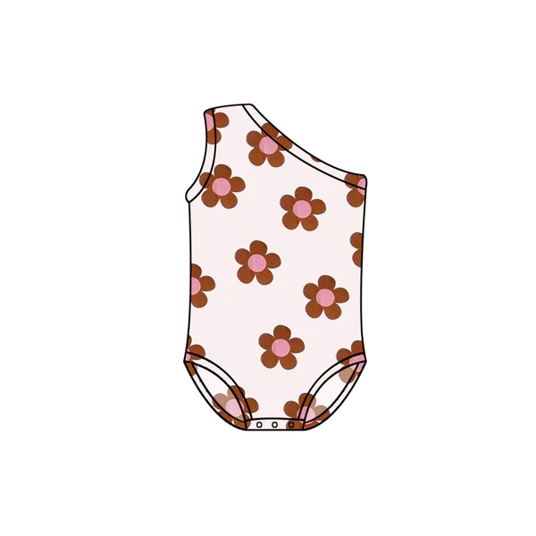 (Pre-order)S0302 Flowers Print Girls 1 Piece Swimsuits