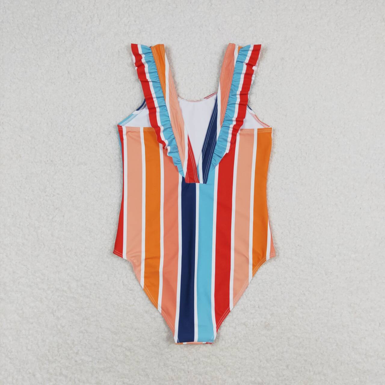 S0341 Stripes Print Girls 1 Piece Swimsuits