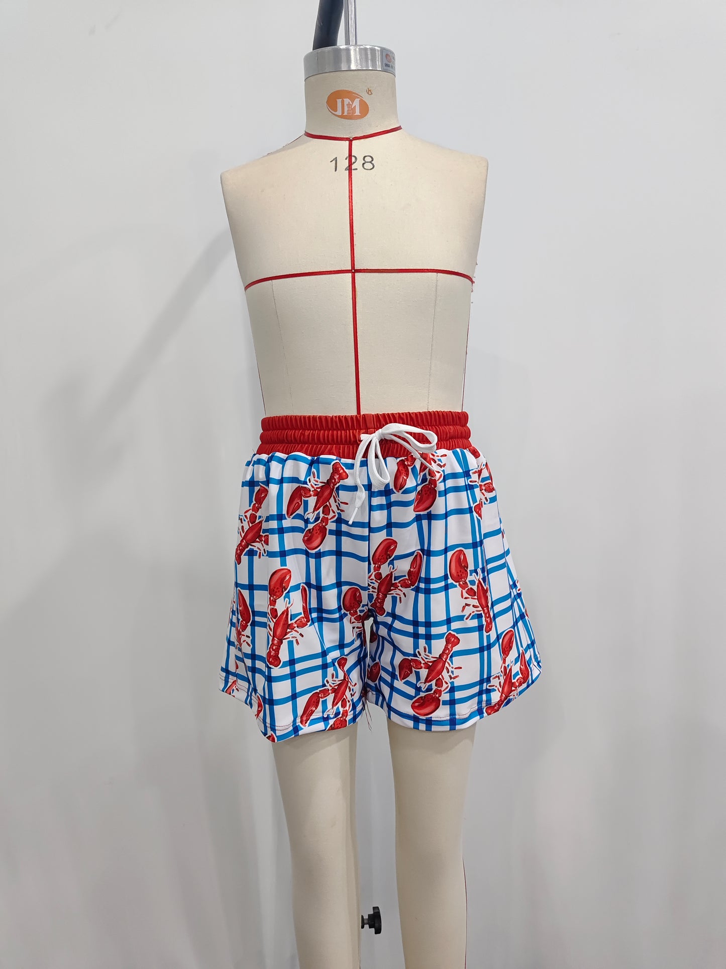 S0364 Crayfish Print Boys Swim Trunks