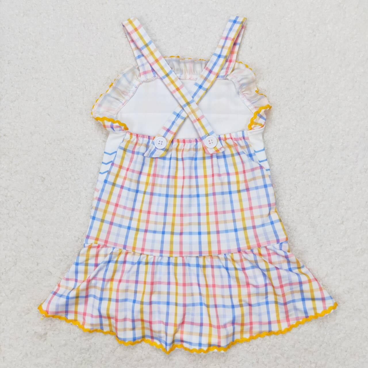 Whale Plaid Print Sibling Matching Swimsuits