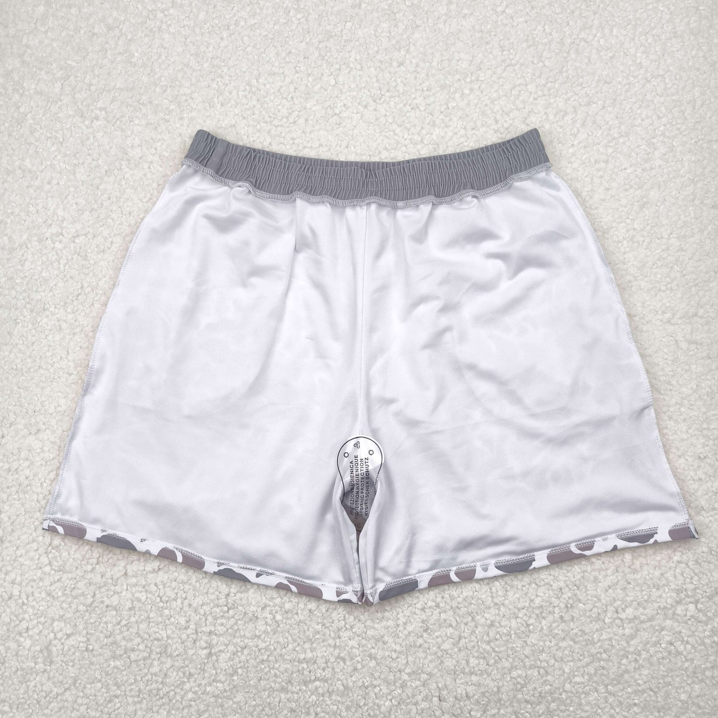 S0403 Adult Grey Brown Camo Print Man Swim Trunks