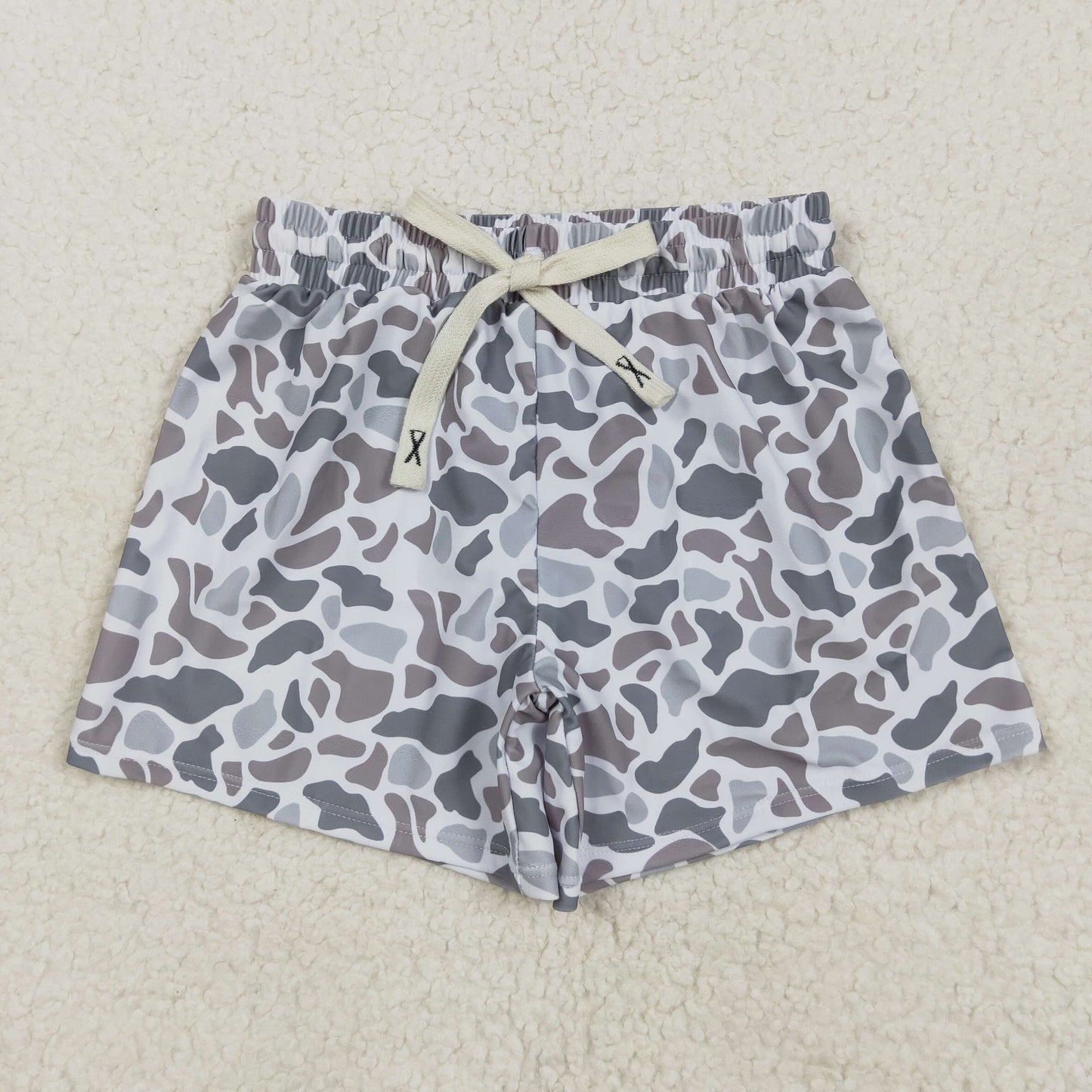 Boys Camo Print Summer Beach Swim Trunks Brothers Swimwear