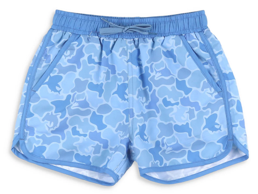 (Pre-order)S0582 Blue Camo Print Boys Summer Swim Trunks