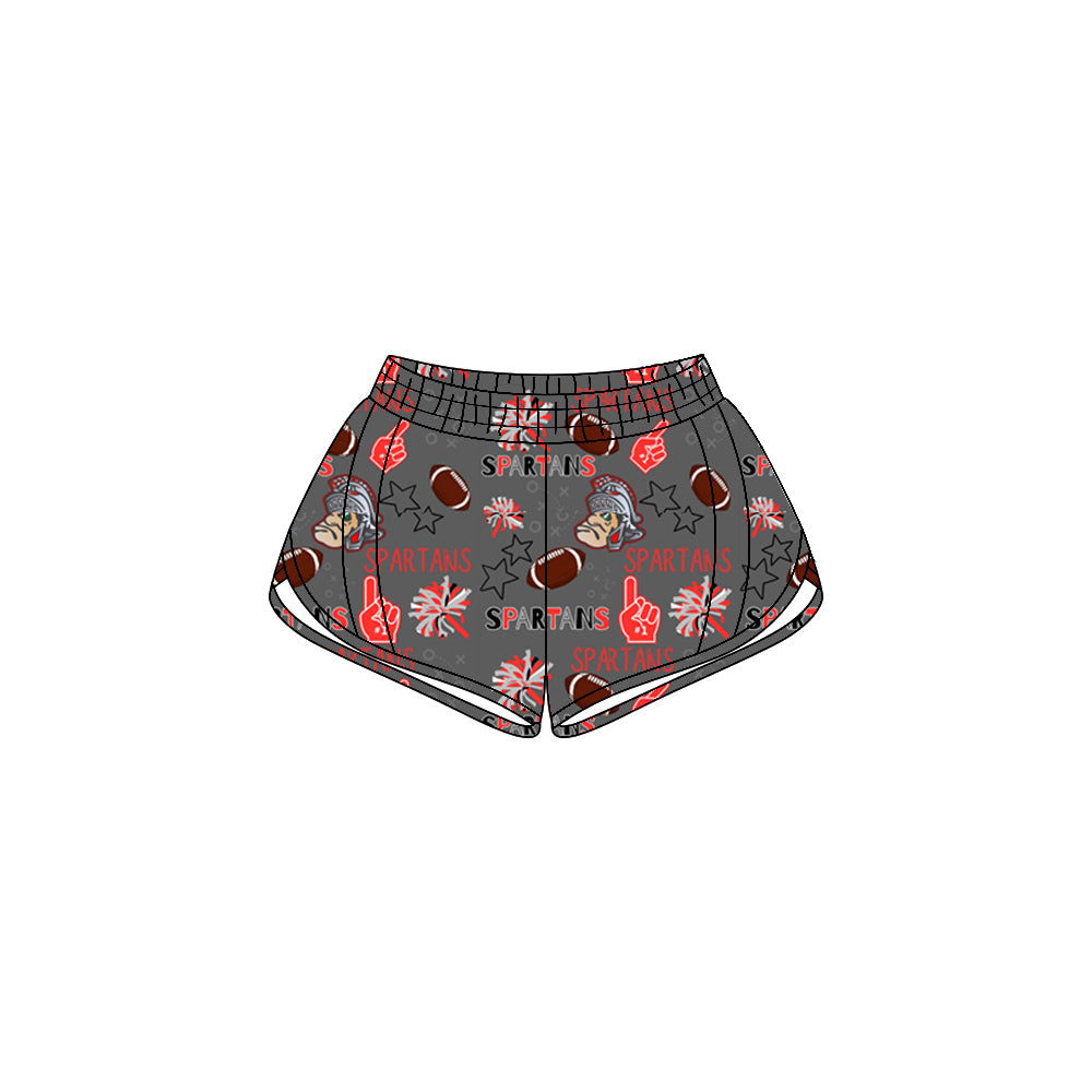 (Custom Design Preorder MOQ 5 Each Item) Team's SPARTANS Print Zipper Pockets Summer Bottom Shorts Mom and Me Matching Clothes