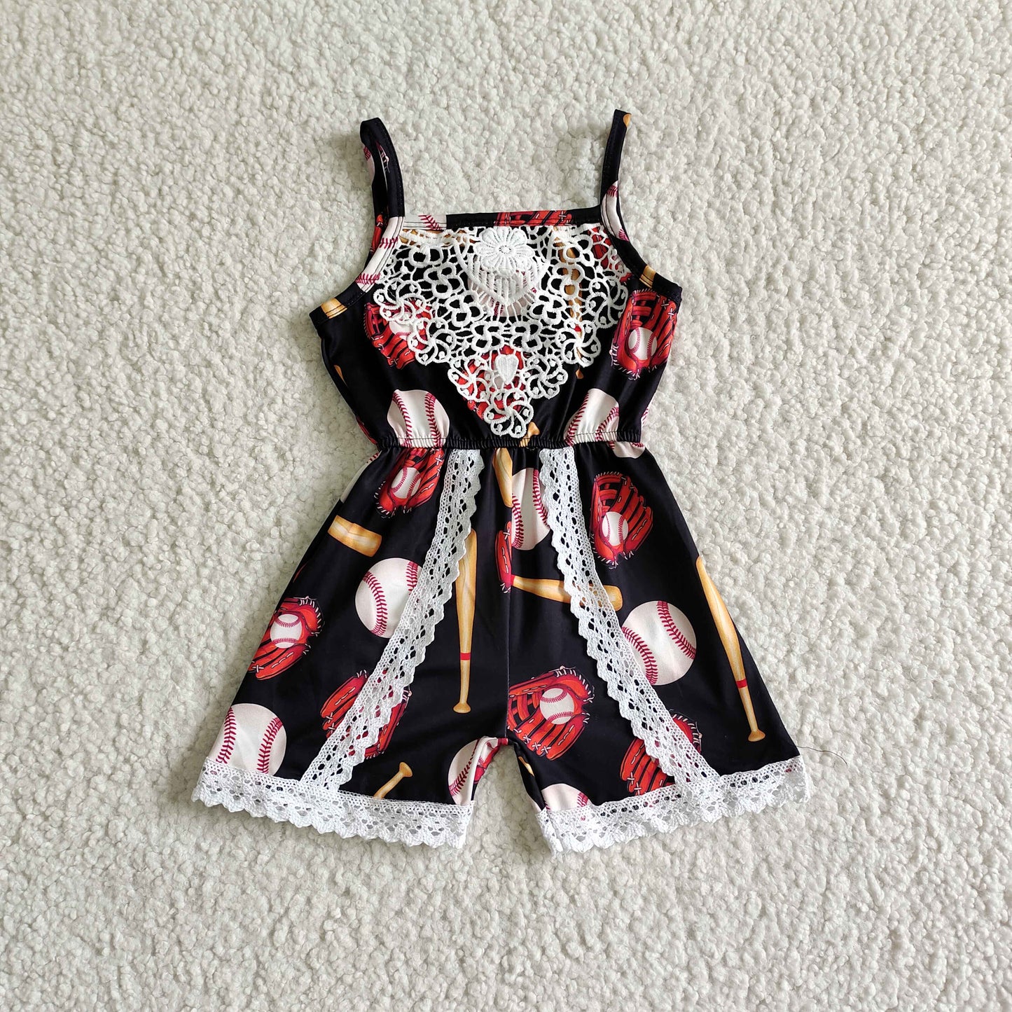 (Promotion)Baseball Print Girls Sleeveless jumpsuits SR0031