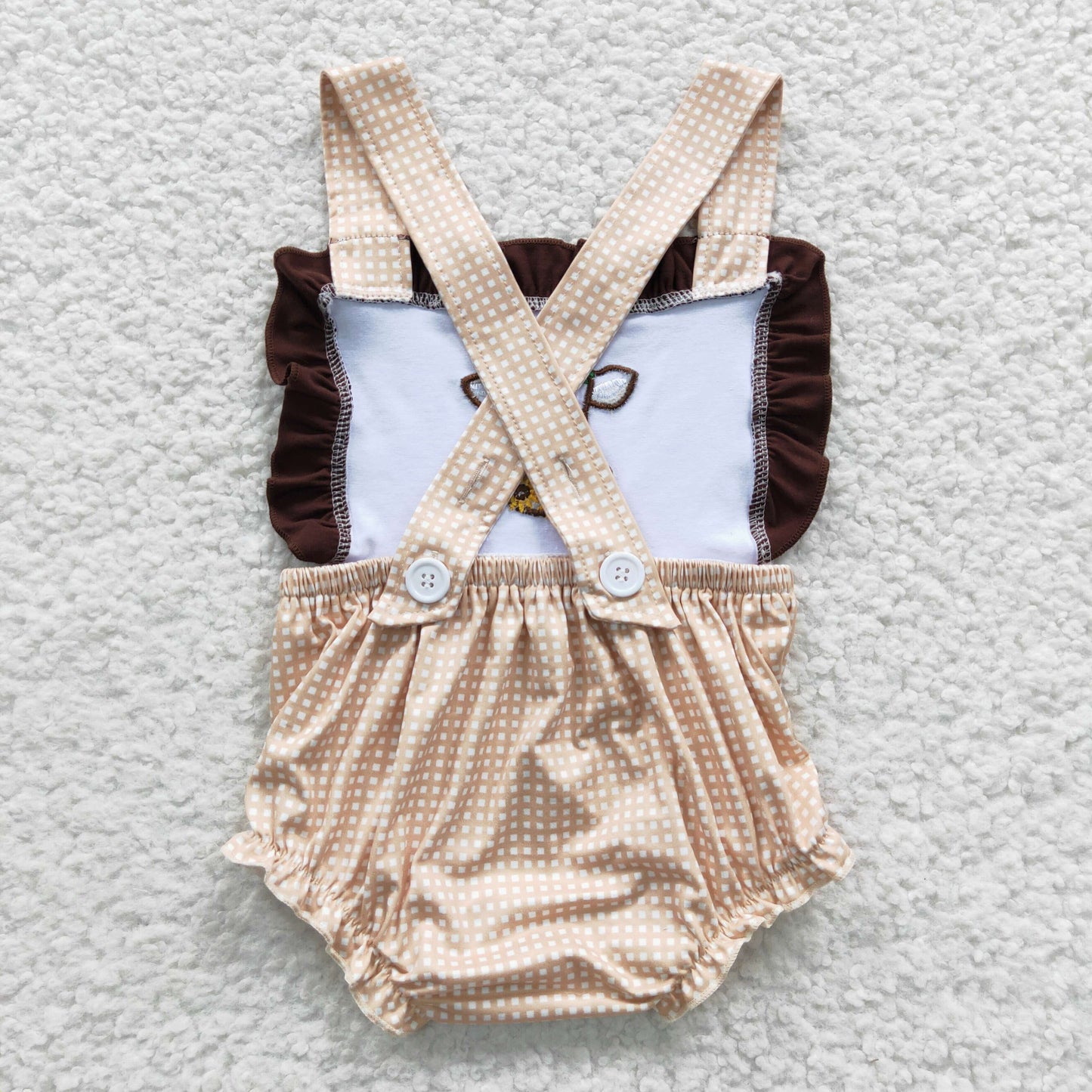 (Promotion)Baby girls brown cow print summer romper      SR0312