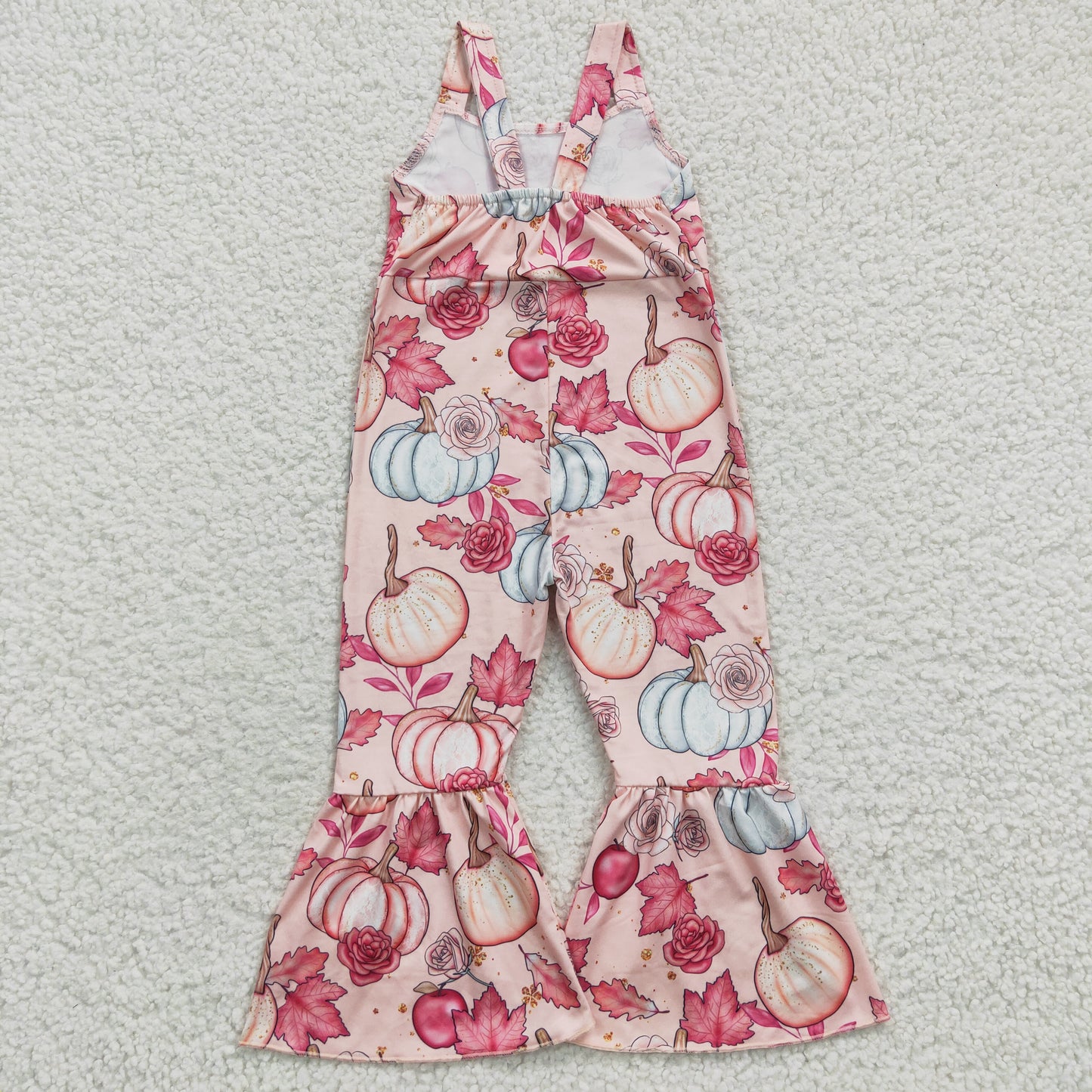 SR0375 Girls fall pinpkin print jumpsuit