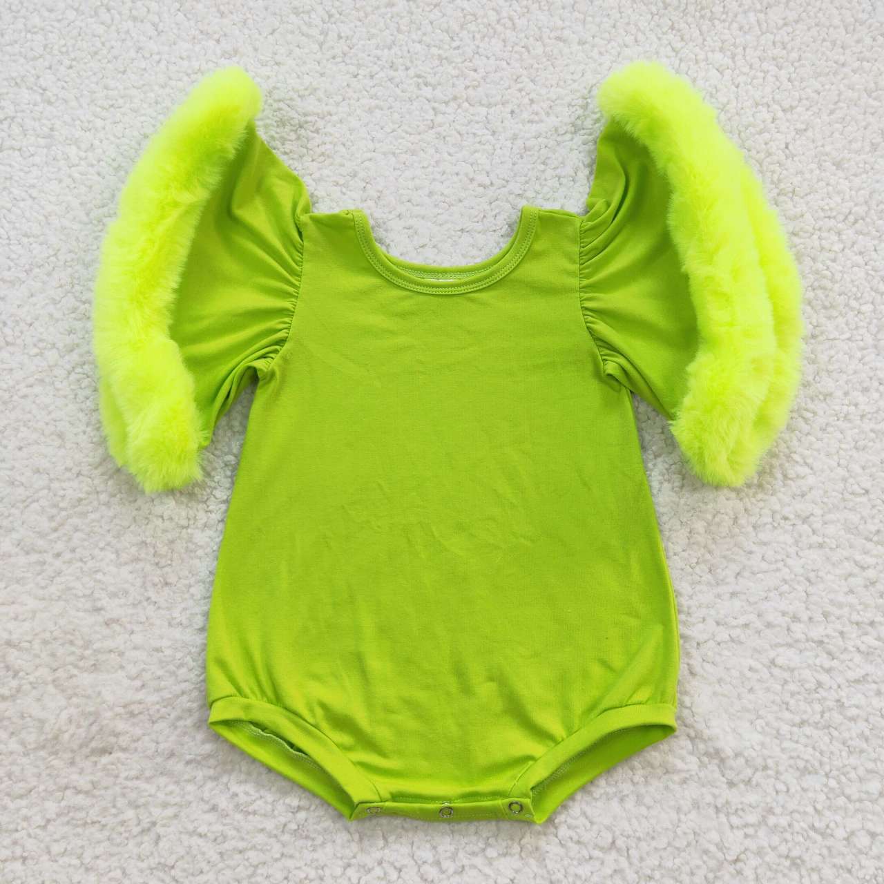 3 Colors Baby Girls Faux Fur Sleeve Matching Romper Sisters Wear