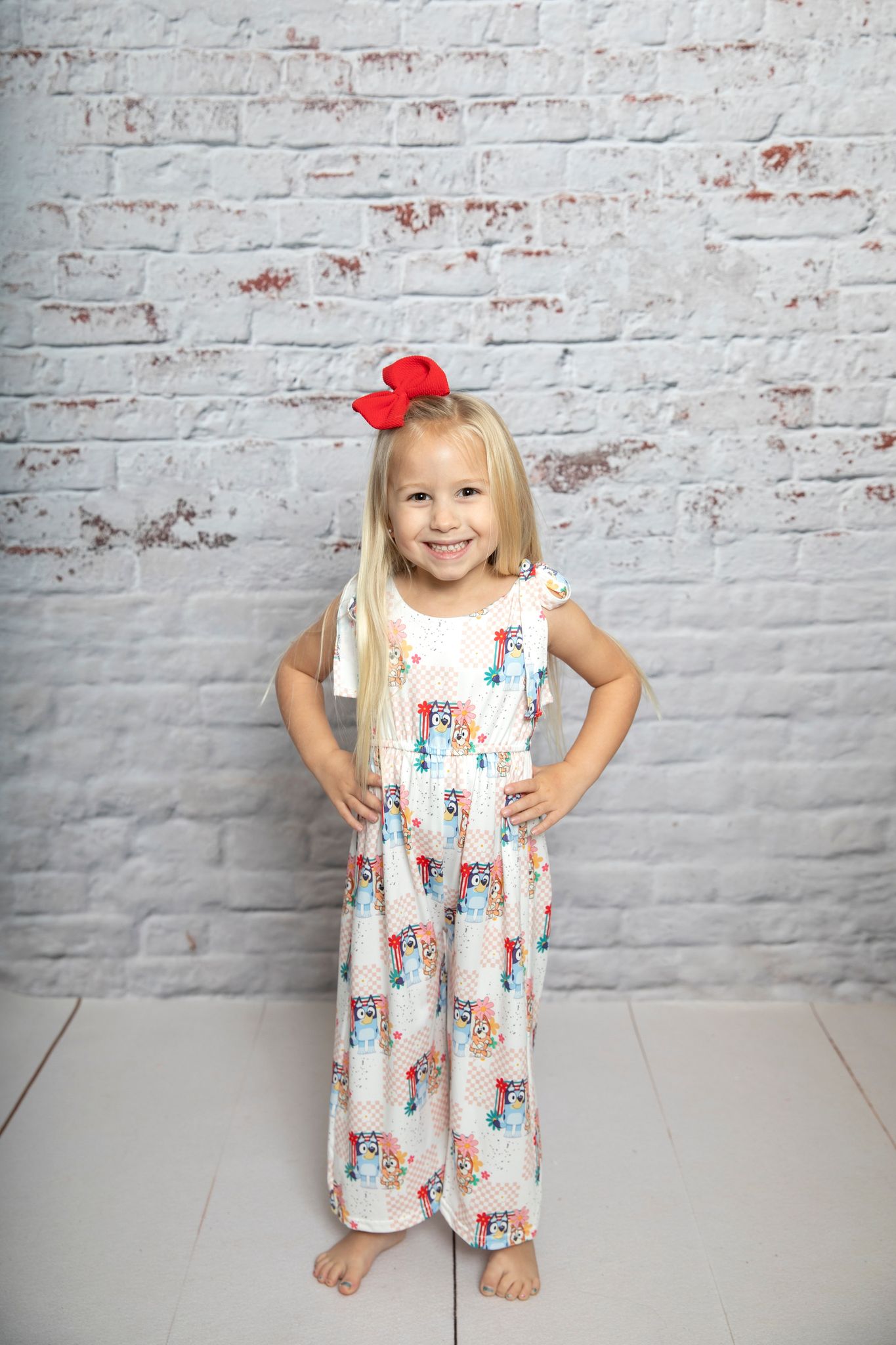 SR0435 Spaghetti strap cartoon dog design flowers baby girls jumpsuit