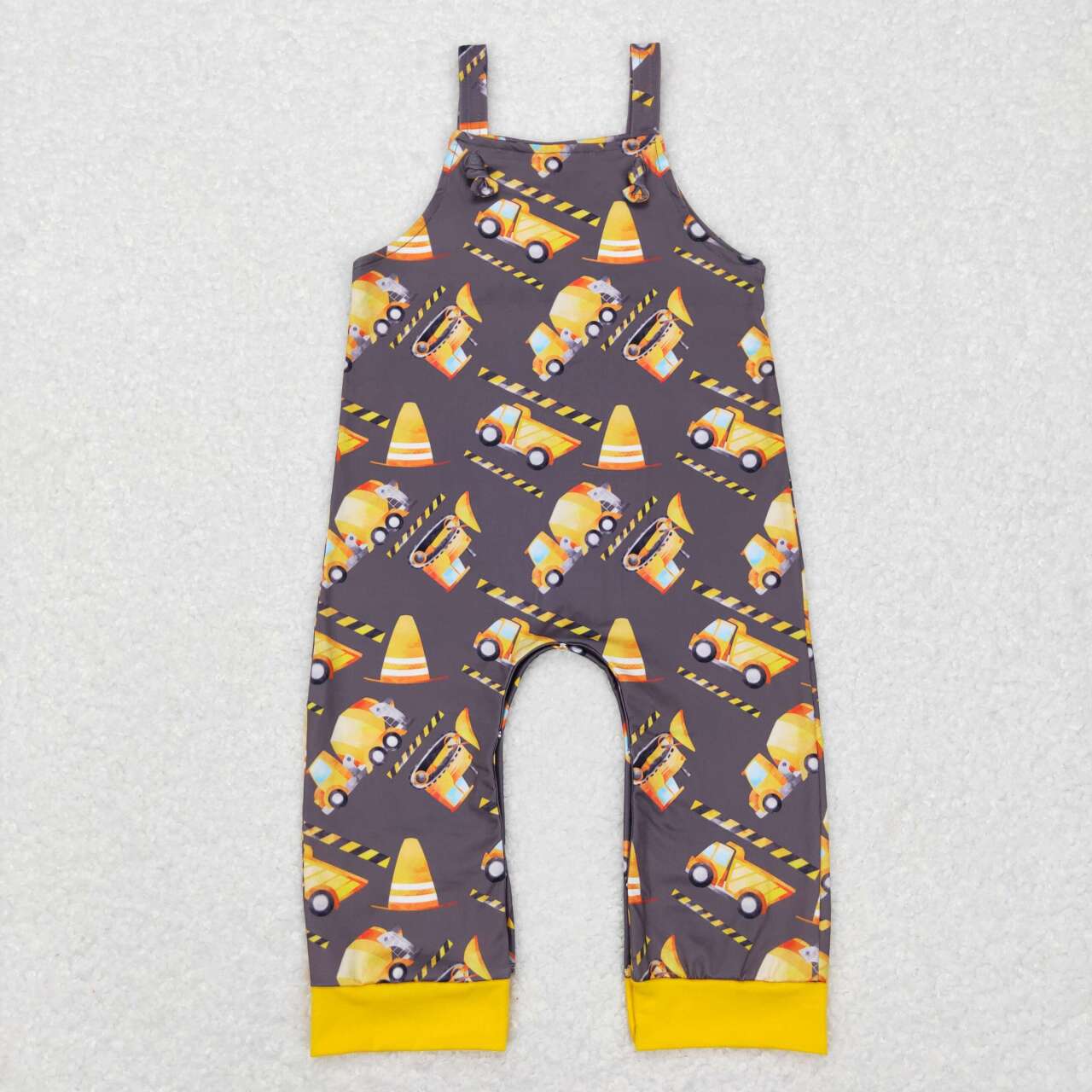 SR0473 Construction Print Baby Boys Romper