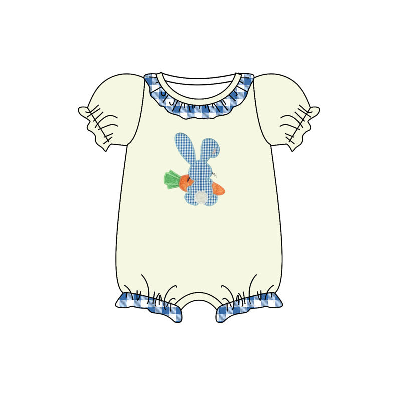 (Pre-order) SR0497 Bunny Carrot Baby Girls Easter Romper