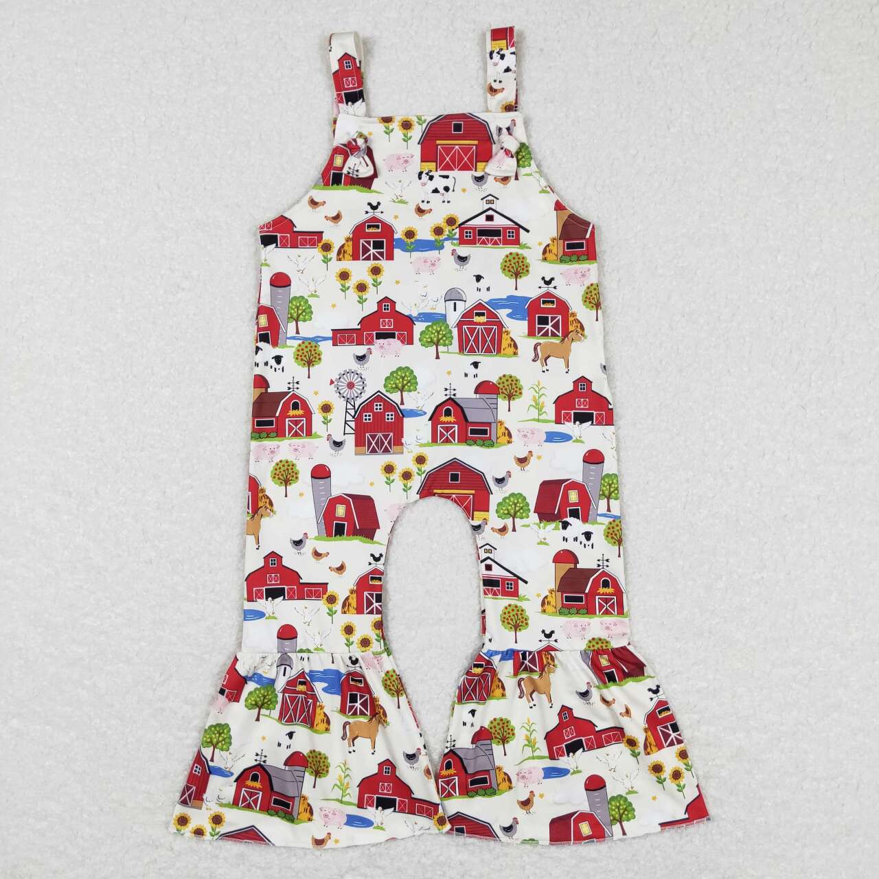 SR0512 Animals Farm Print Girls Jumpsuits