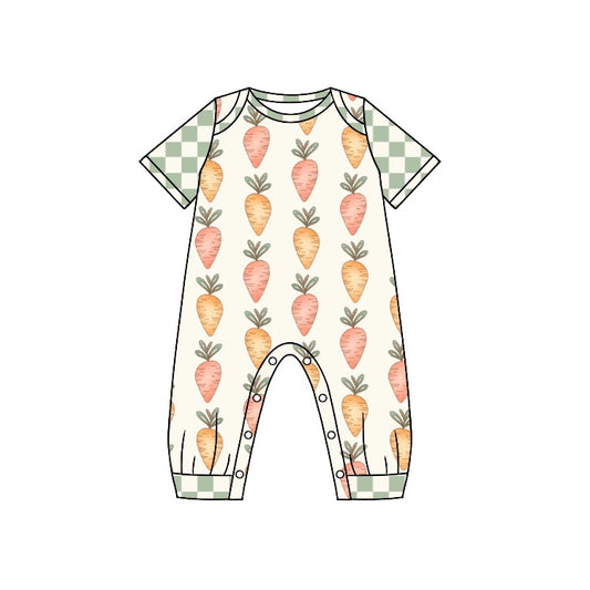 (Pre-order)SR0537 Bunny Carrot Baby Boys Easter Romper