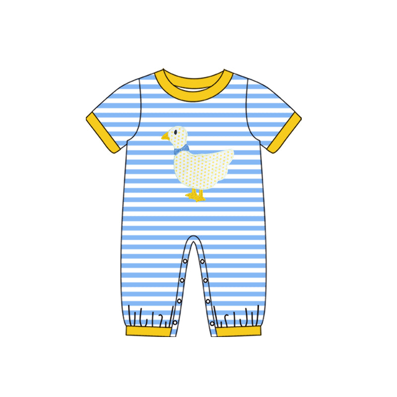 (Pre-order)SR0559 Yellow Duck Print Baby Boys Romper